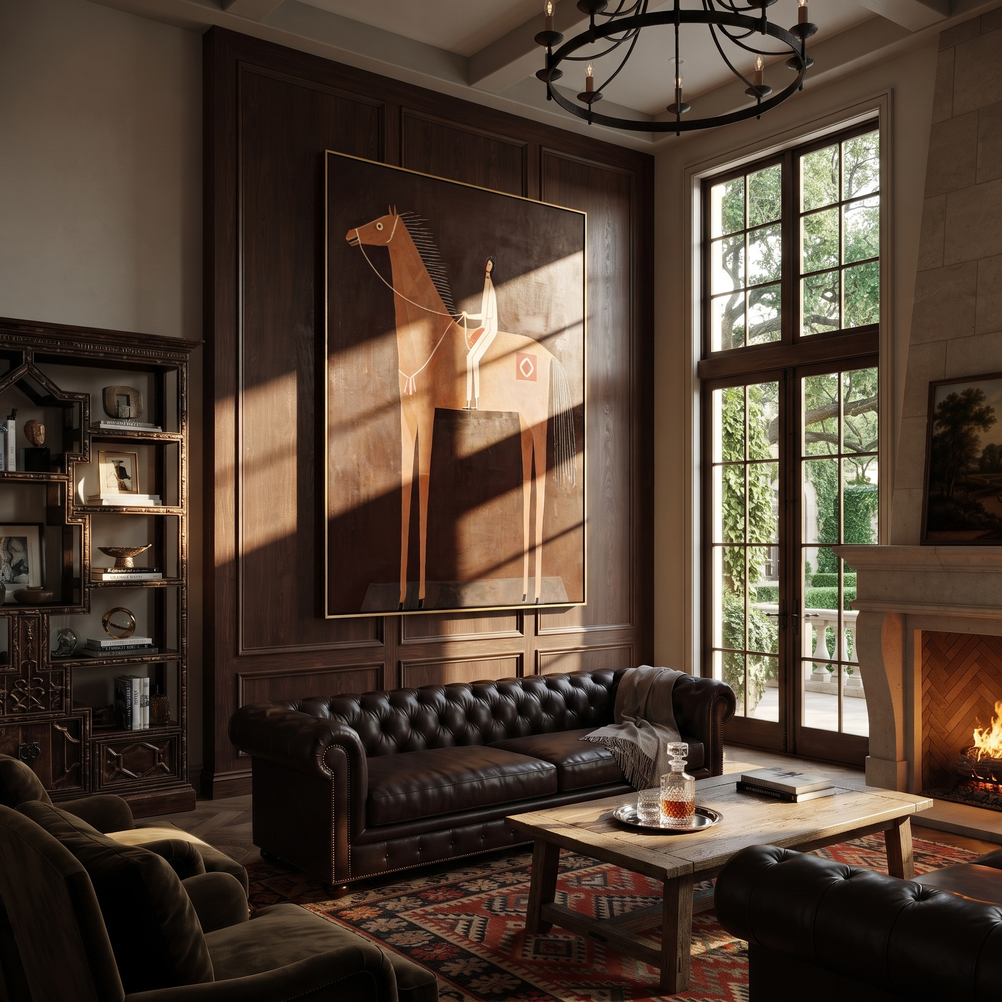 Pale Rider Holds Column styled with warm modern furnishings