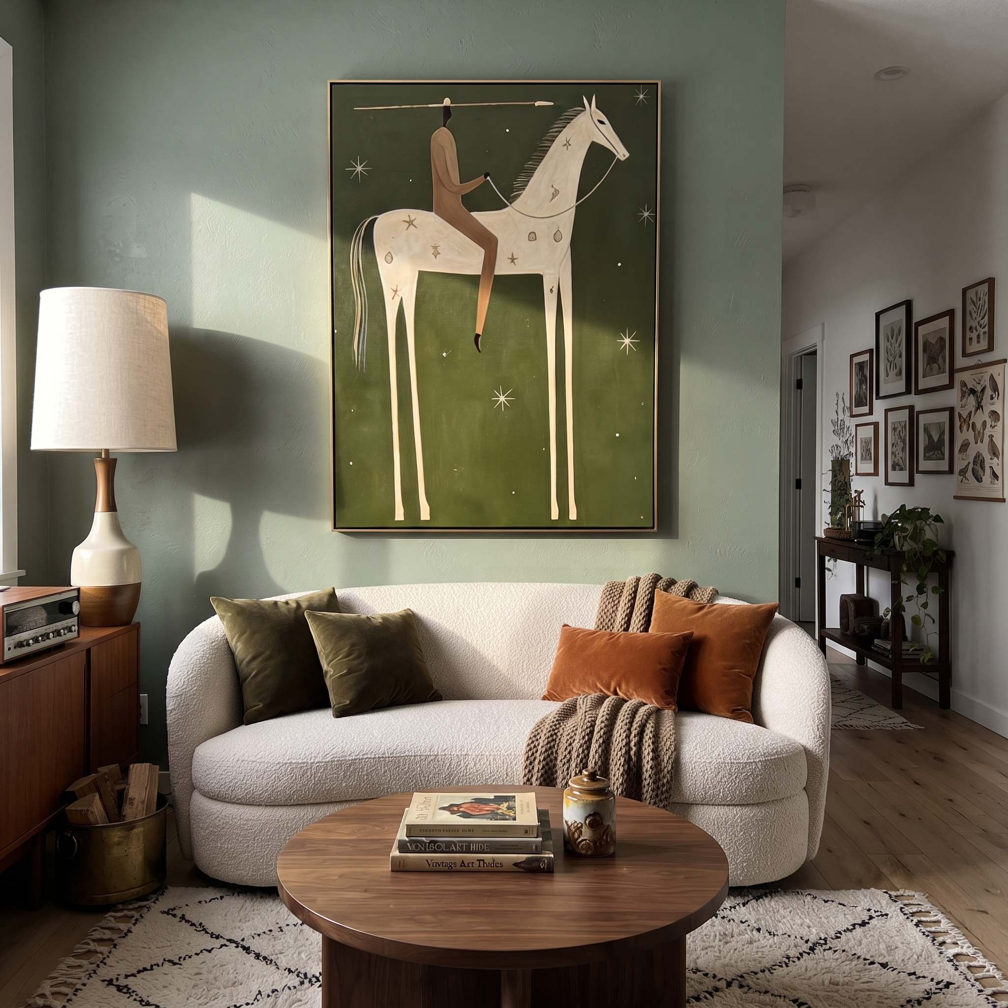 White Horse Walks Starlight displayed in a layered residential setting