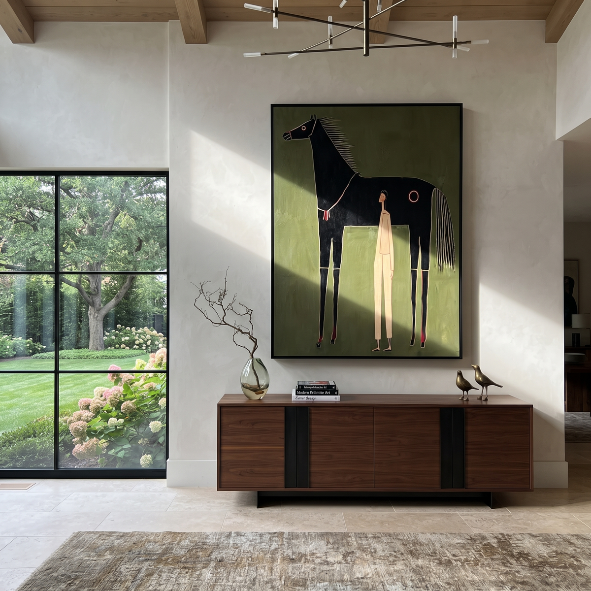 Quiet Handler Meets Midnight displayed in a collected contemporary interior