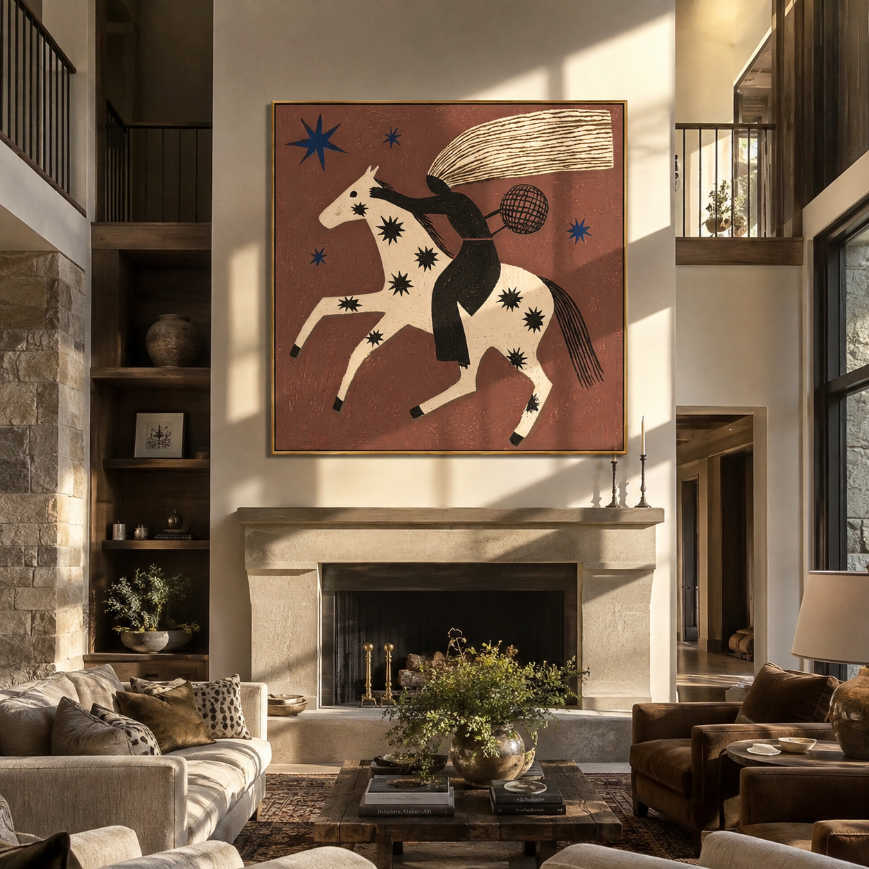 Black Rider Flies Stars styled with warm modern furnishings