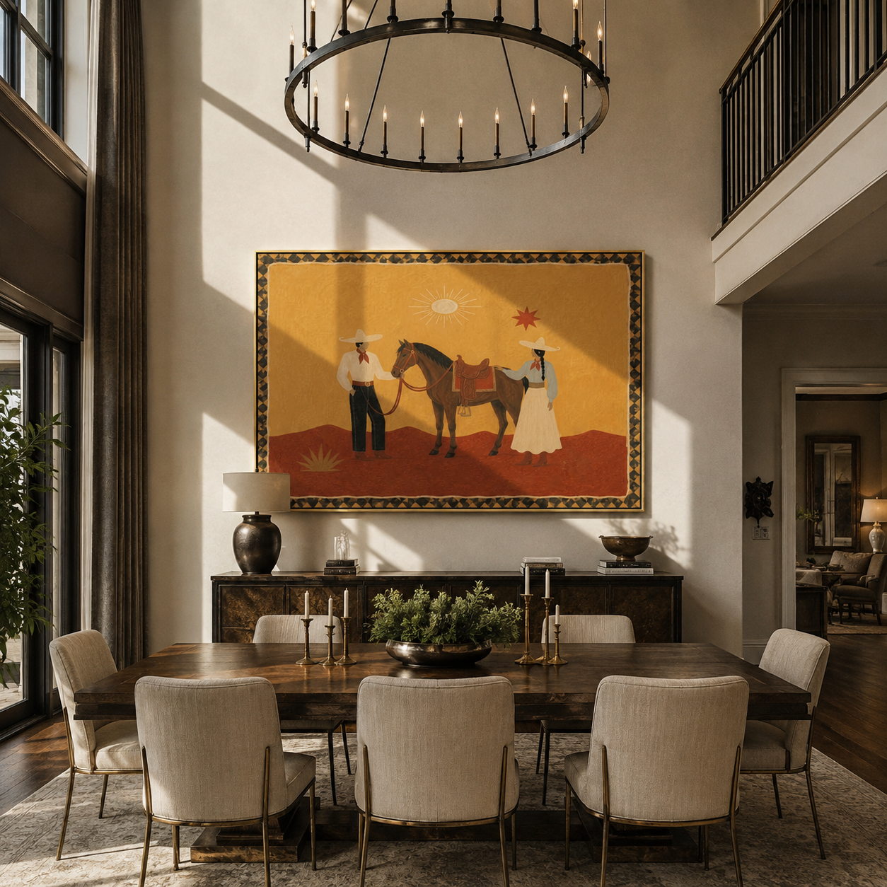 Desert Family Meets Horse styled with warm modern furnishings