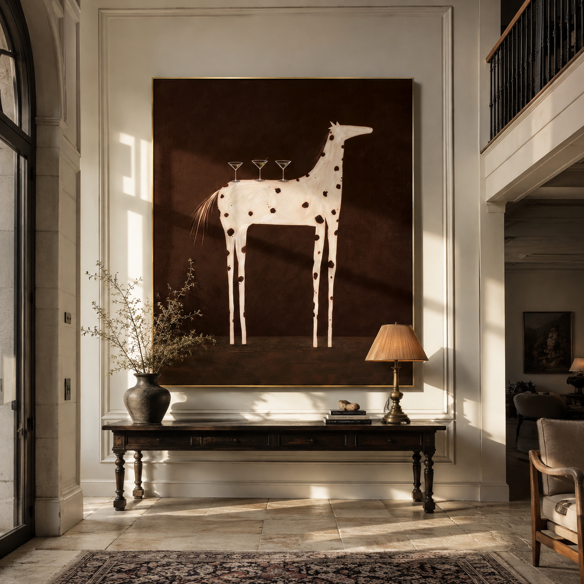 Three Glasses Crown Spots displayed in a collected contemporary interior