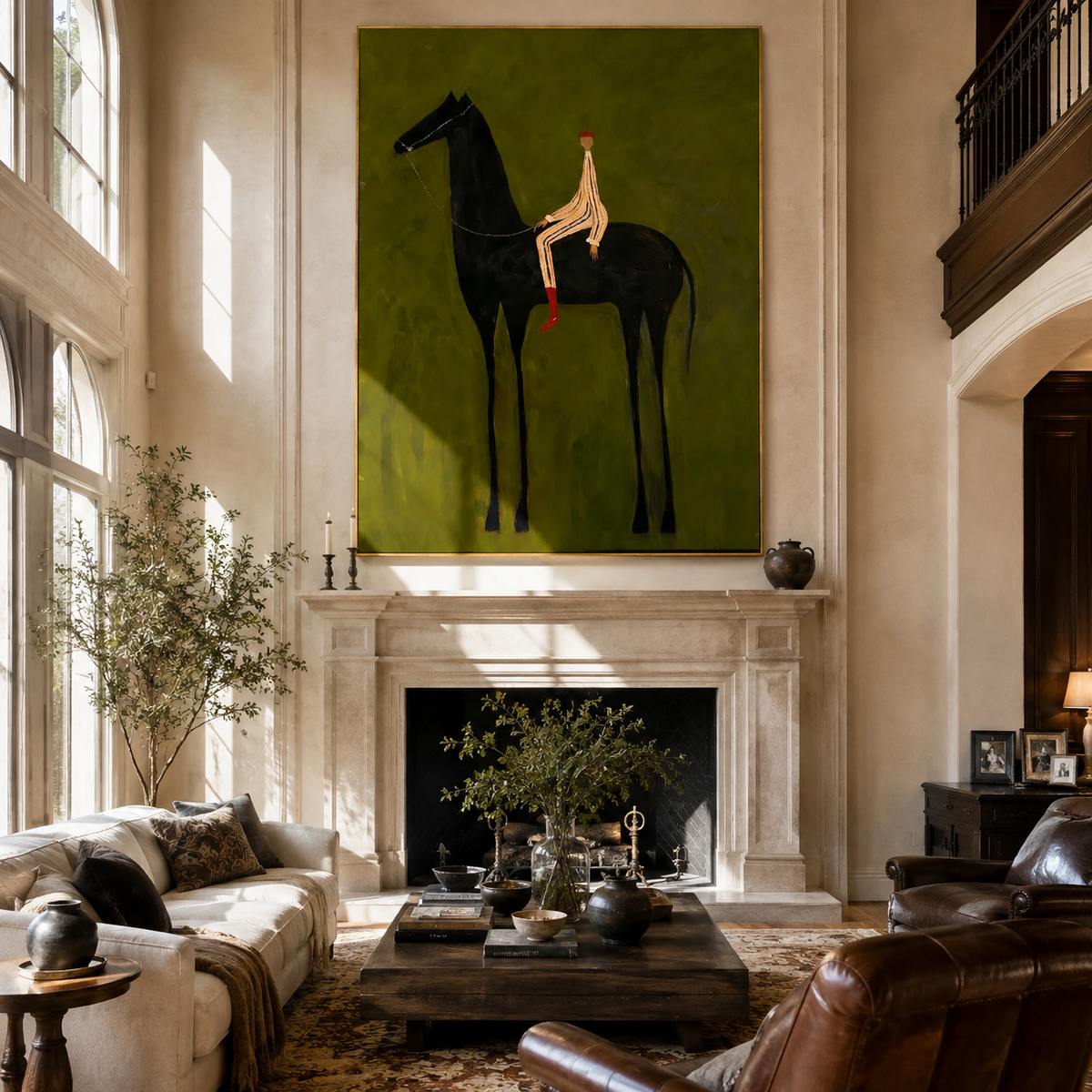 Striped Rider Sits High presented as a colorful interior focal point