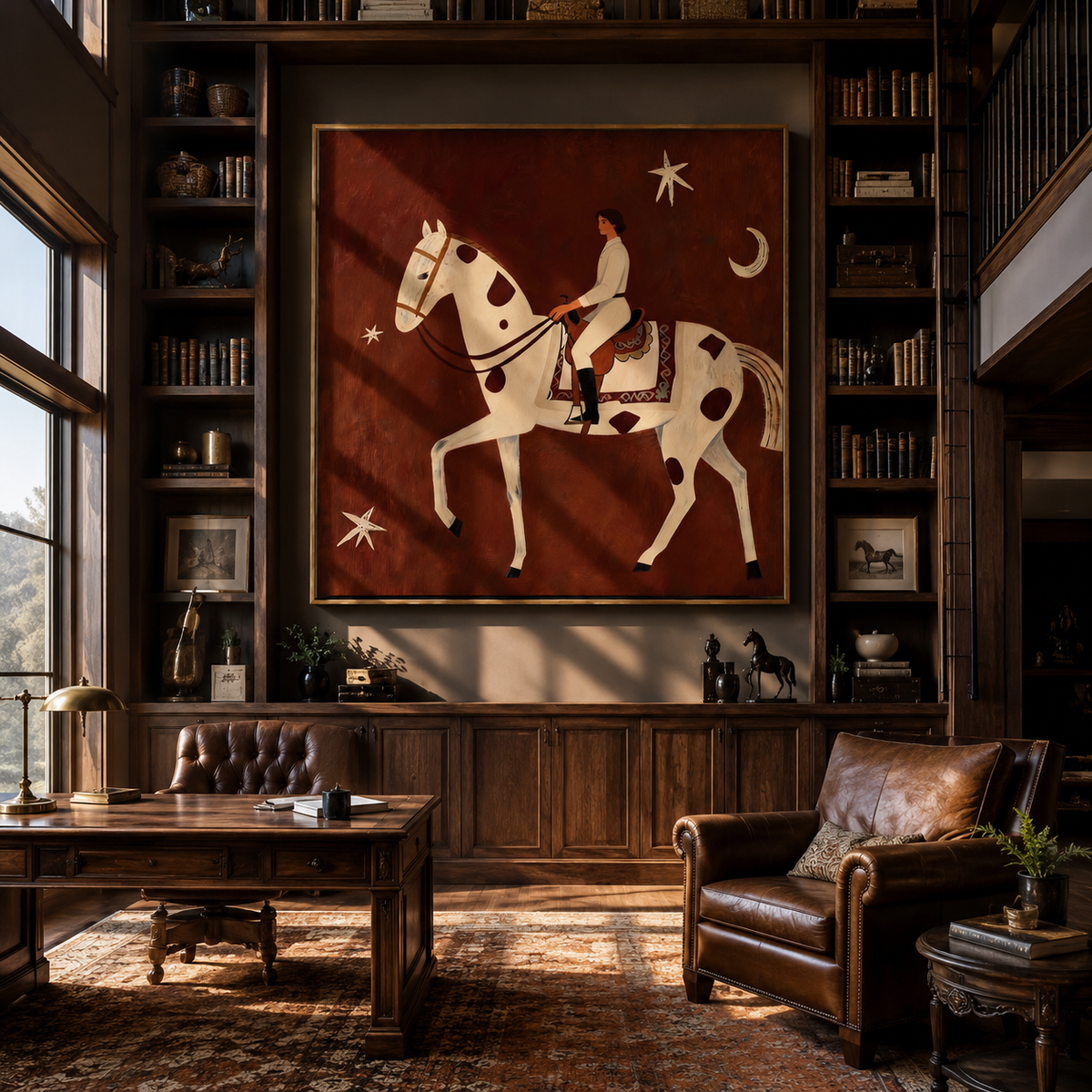 Quiet Rider Courts Crescent styled with warm modern furnishings