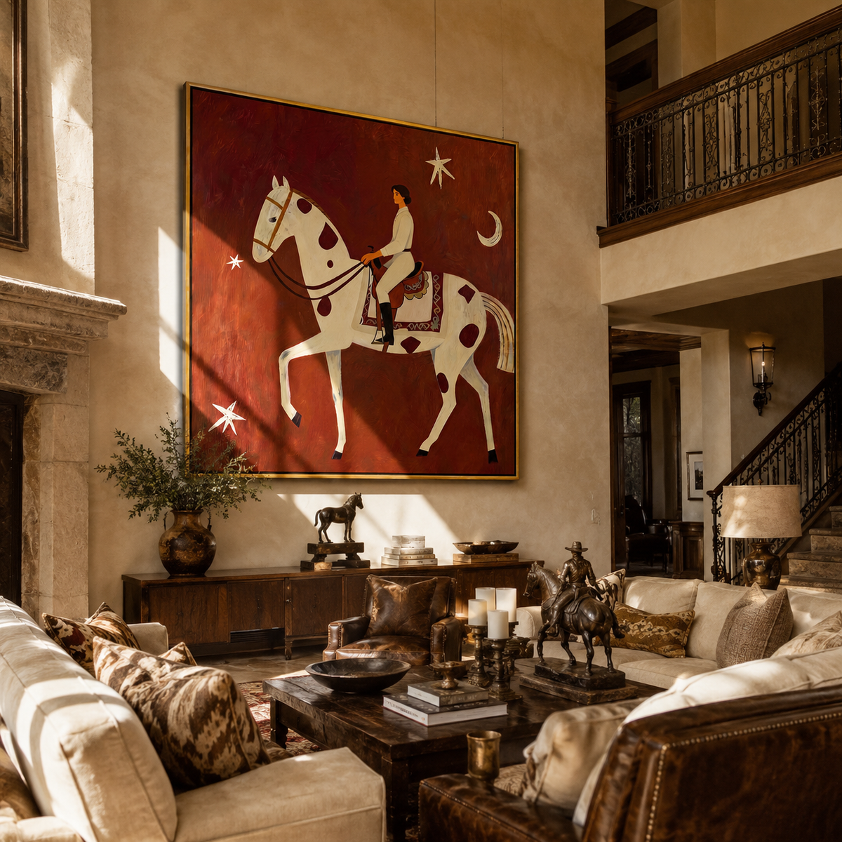 Quiet Rider Courts Crescent presented as a colorful interior focal point