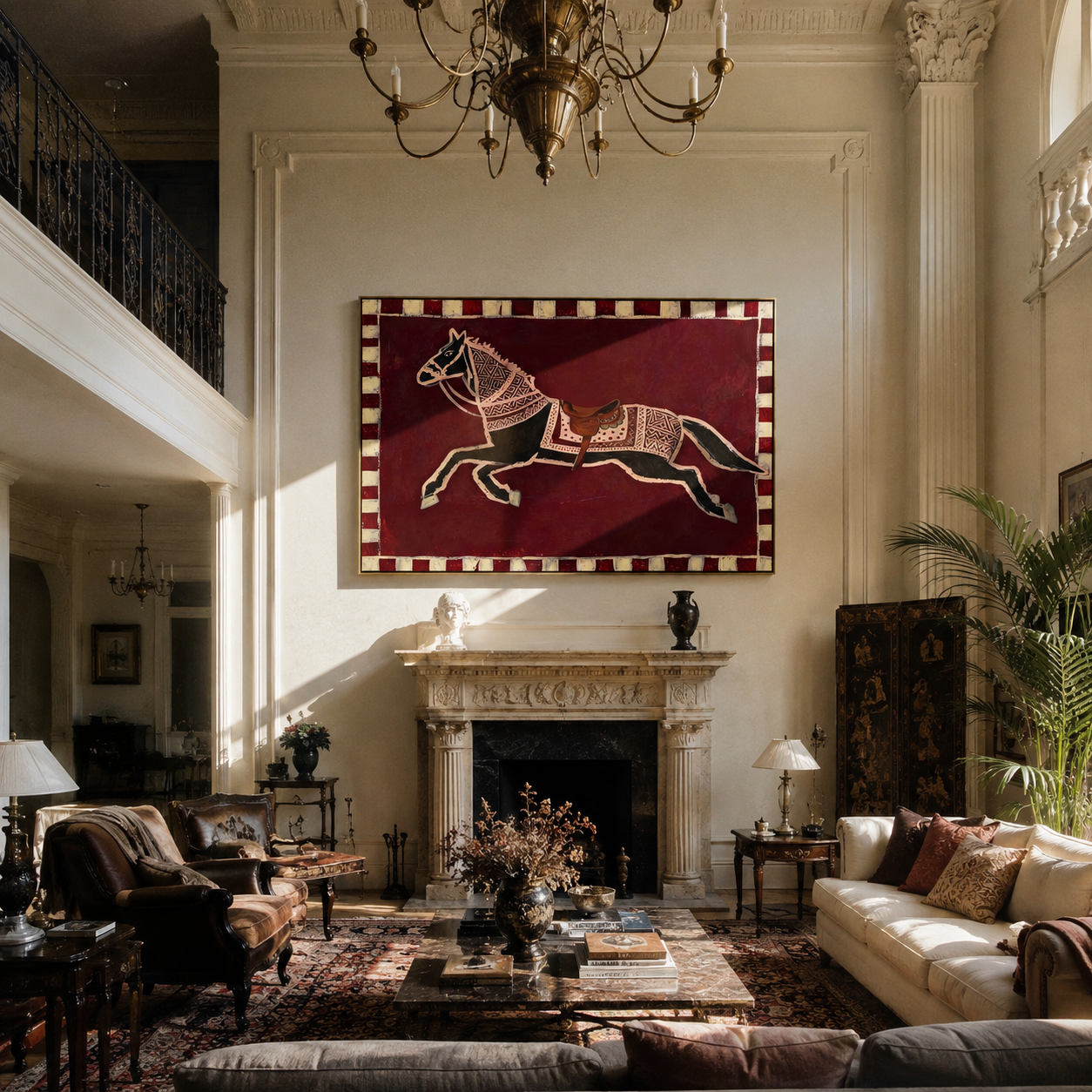 White Marks Chase Chestnut styled with warm modern furnishings