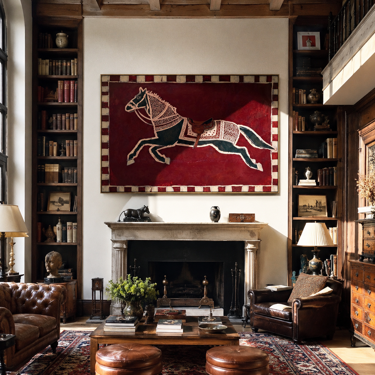 White Marks Chase Chestnut presented as a colorful interior focal point