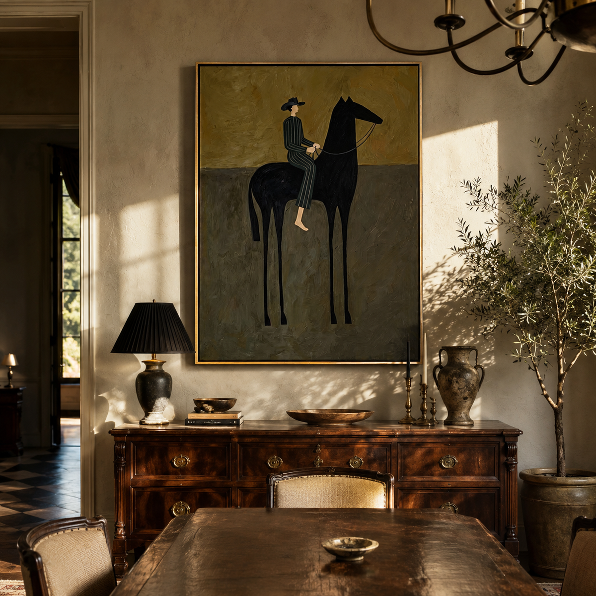 Blue Stripes Sit High presented as a colorful interior focal point