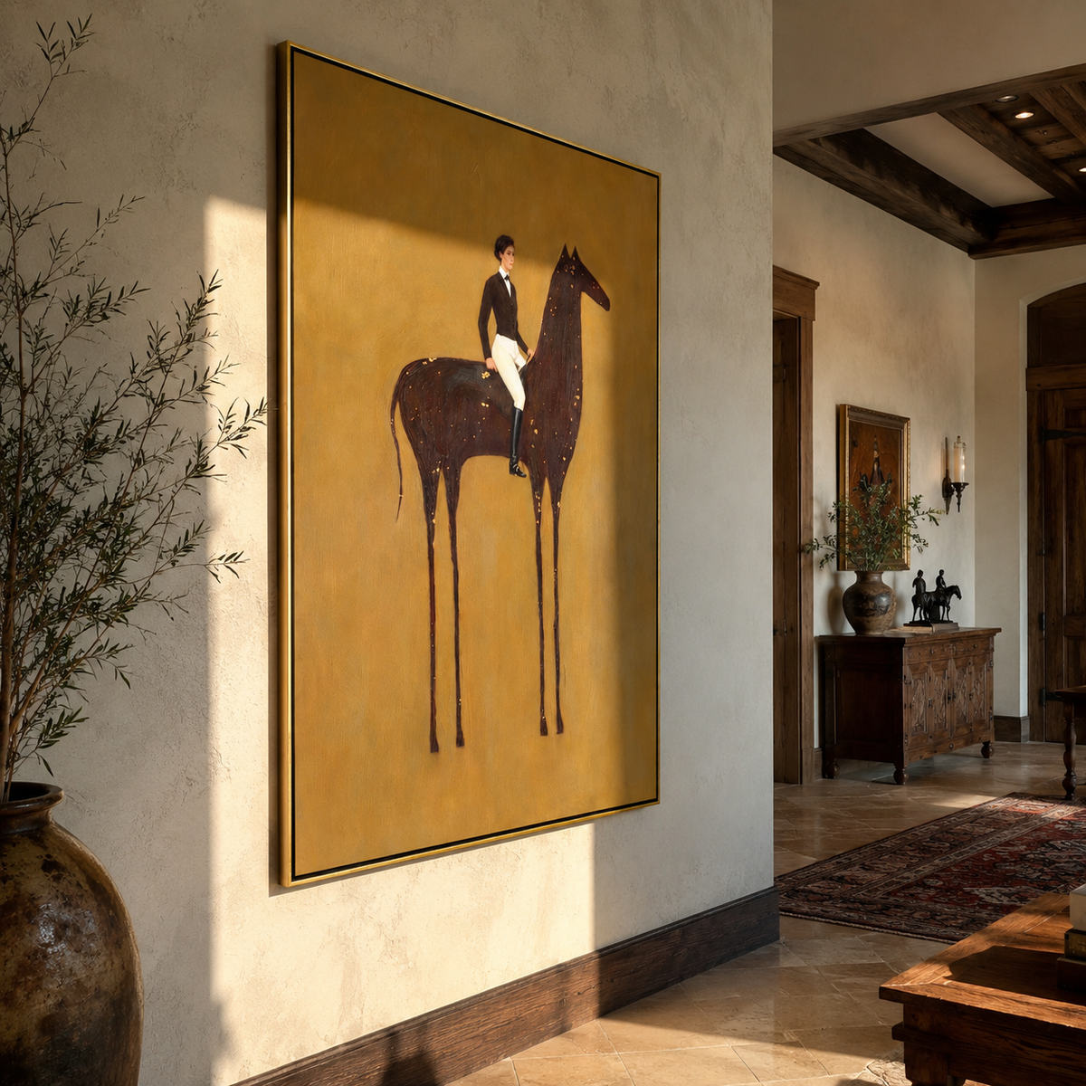 White Breeches Ride Spots displayed in a collected contemporary interior