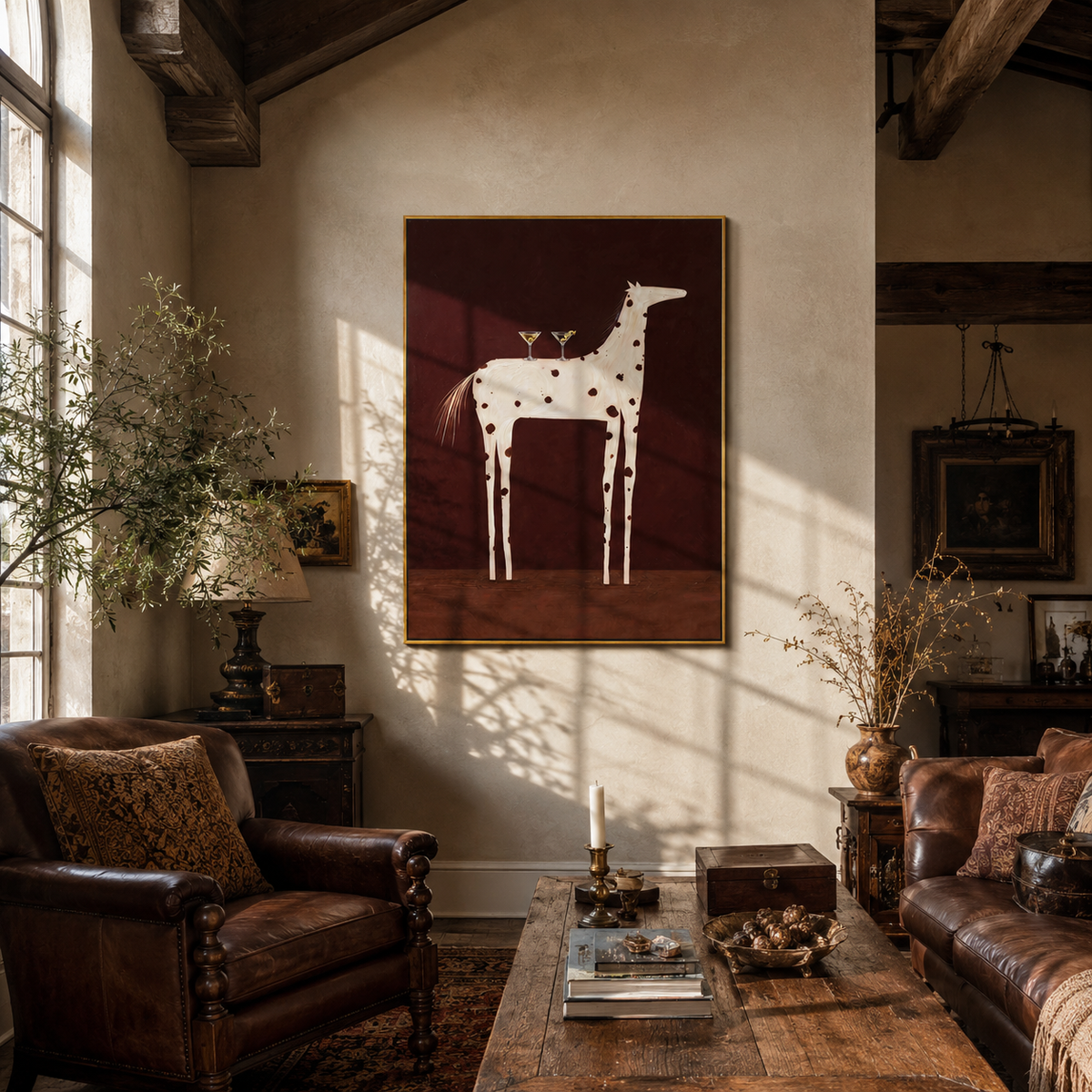 Three Glasses Crown Ivory displayed in a collected contemporary interior