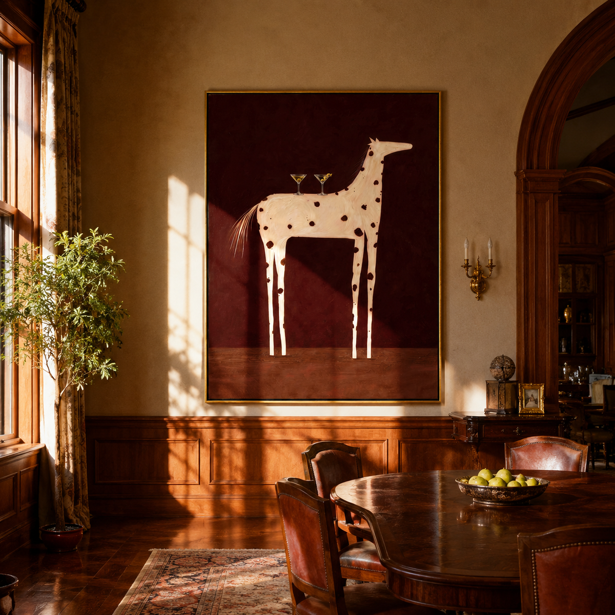 Three Glasses Crown Ivory presented as a colorful interior focal point