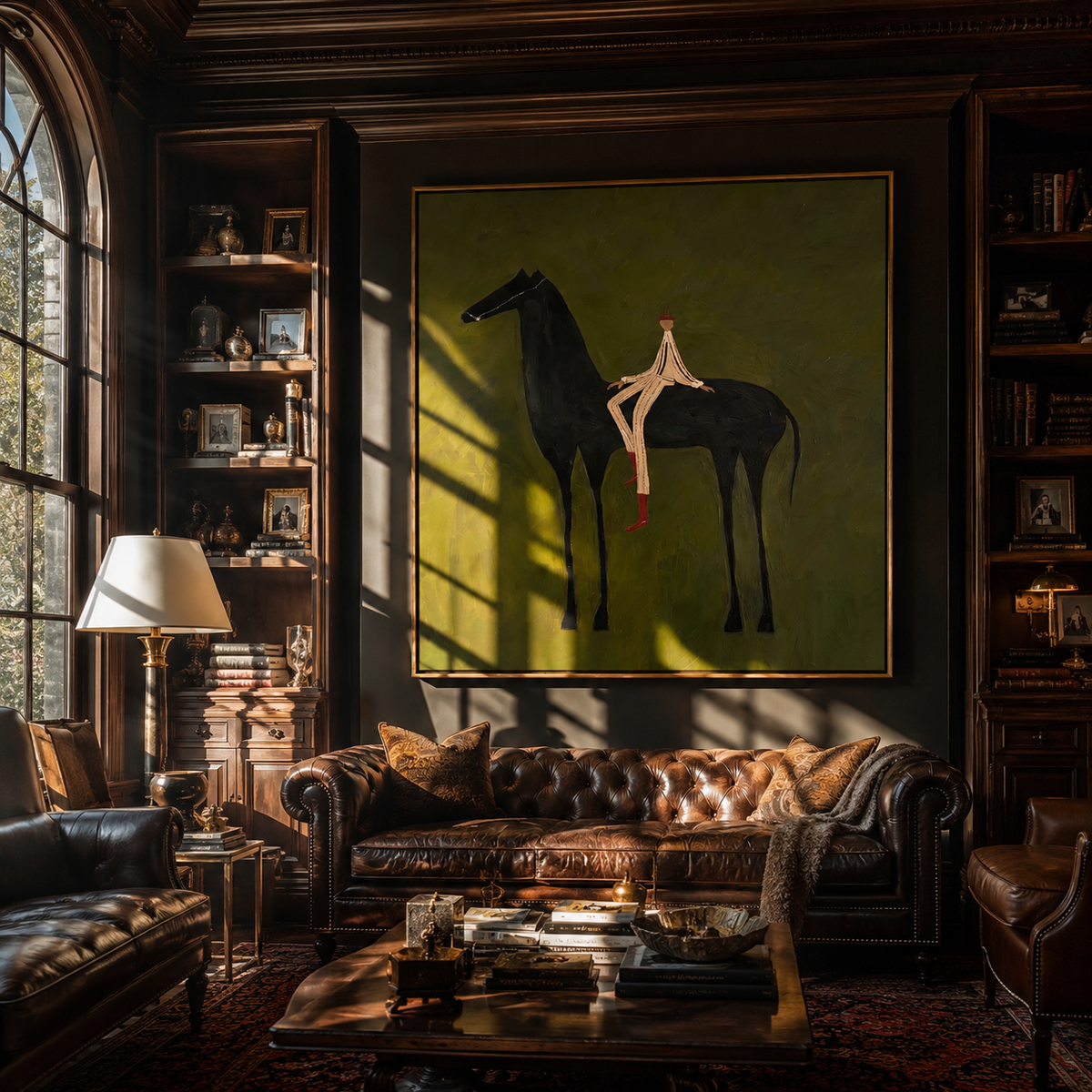 Pale Rider Rests Midnight displayed in a layered residential setting