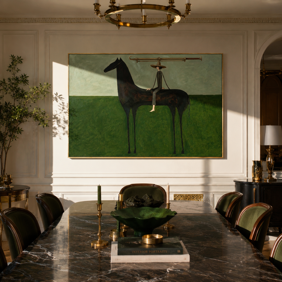 Long Brim Crosses Green displayed in a collected contemporary interior