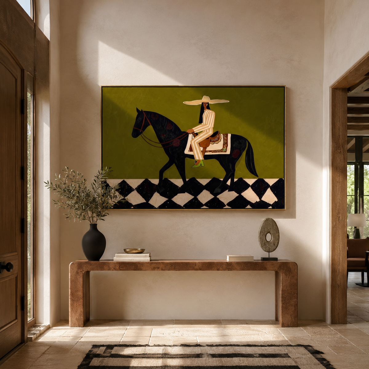 Ivory Tailoring Crosses Diamonds styled with warm modern furnishings