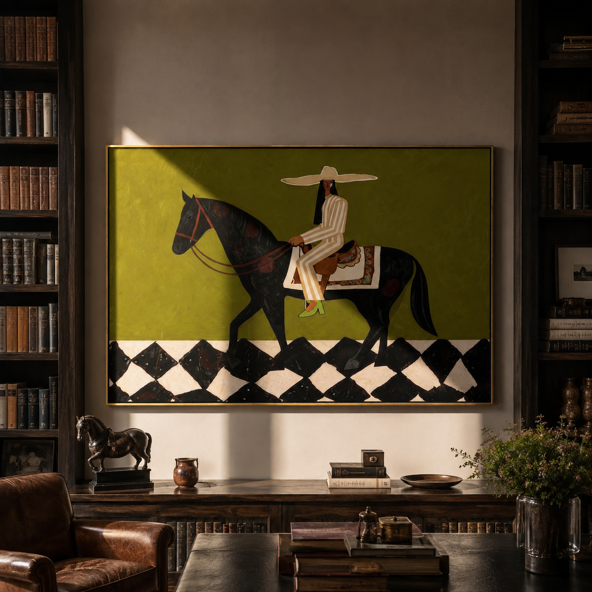 Ivory Tailoring Crosses Diamonds displayed in a layered residential setting