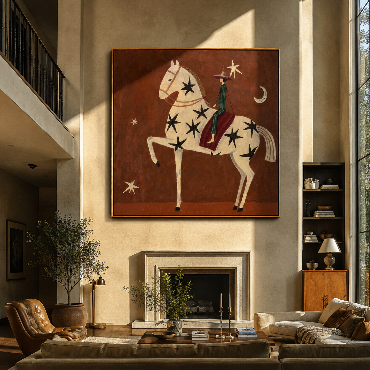 Black Stars Travel Ivory displayed in a collected contemporary interior