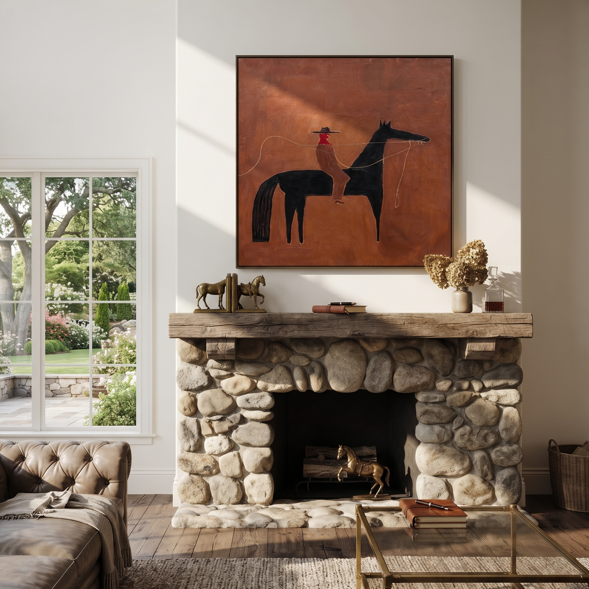 Rope Curves Through Umber styled with wood, linen, and modern decor