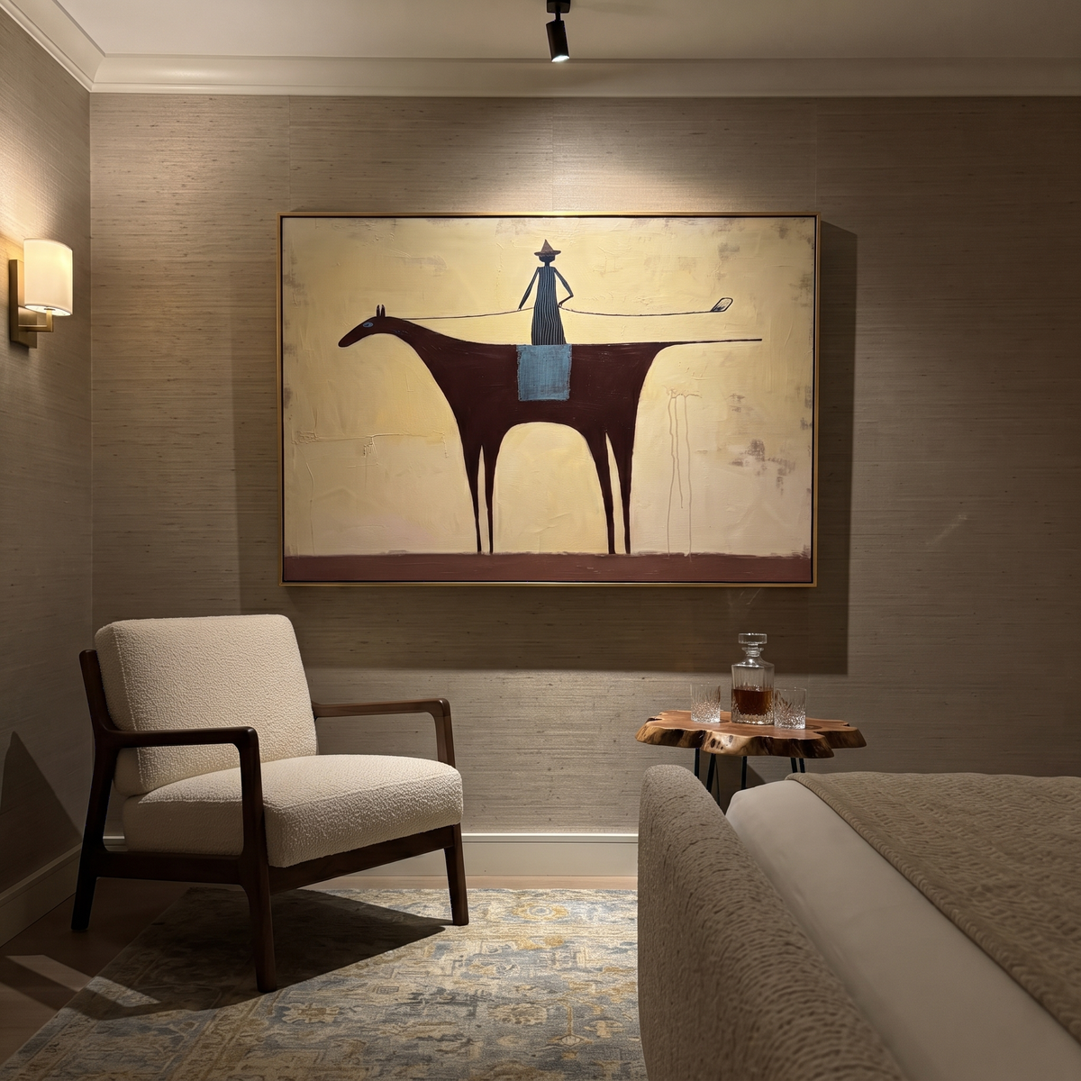 Long Rein Crosses Ivory displayed in a layered residential setting
