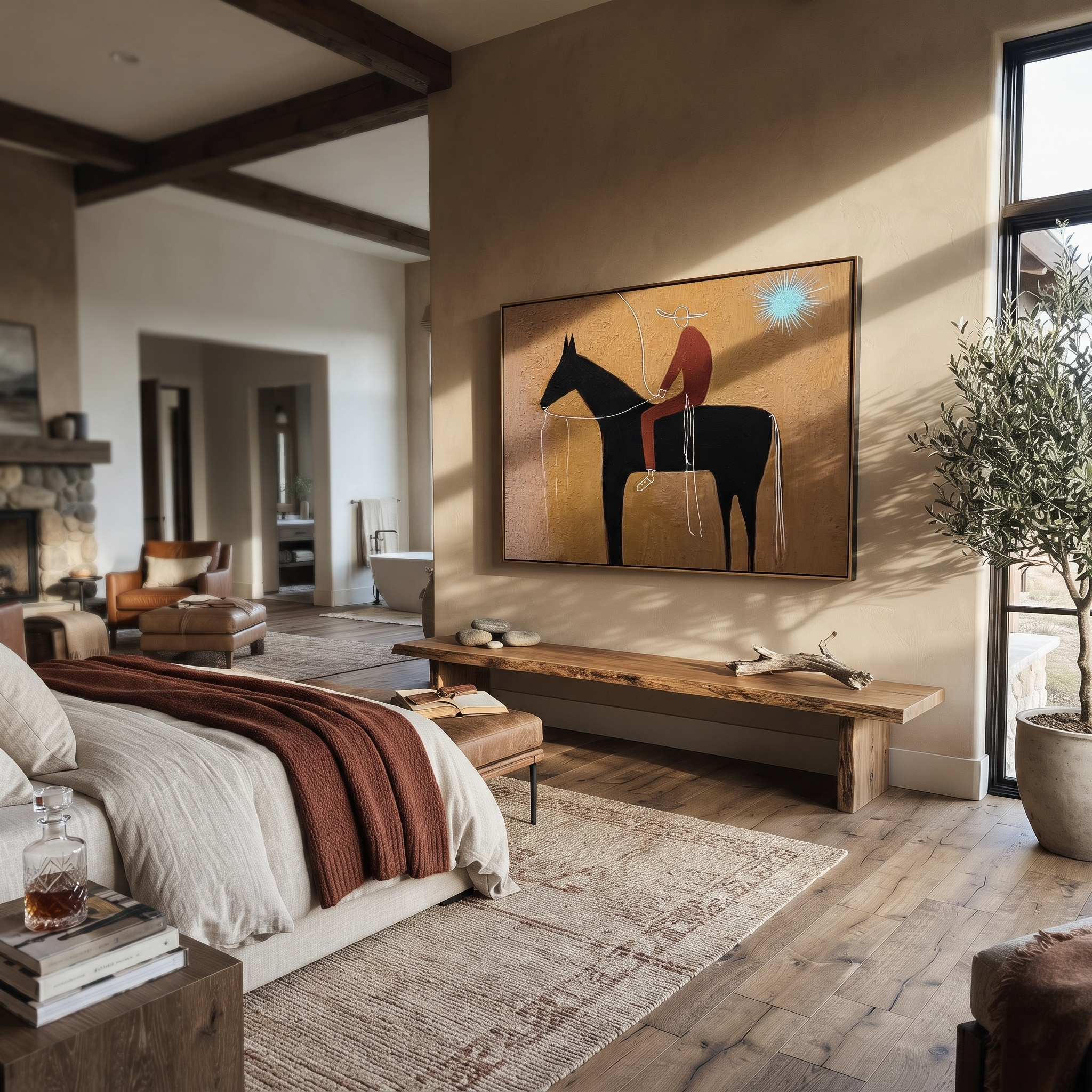 Pale Loop Finds Rider displayed in a collected contemporary interior
