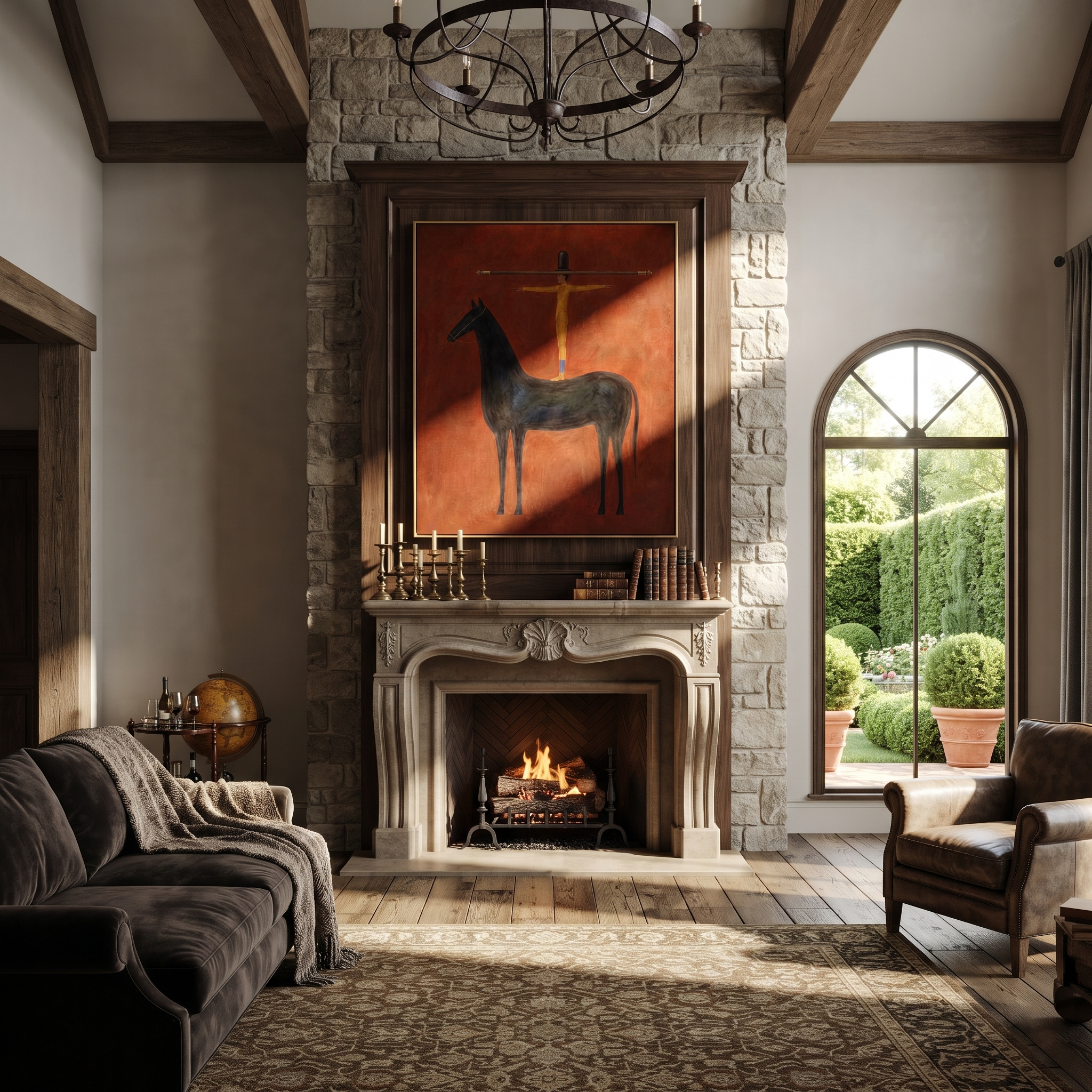 Arms Balance Above Black styled with warm modern furnishings