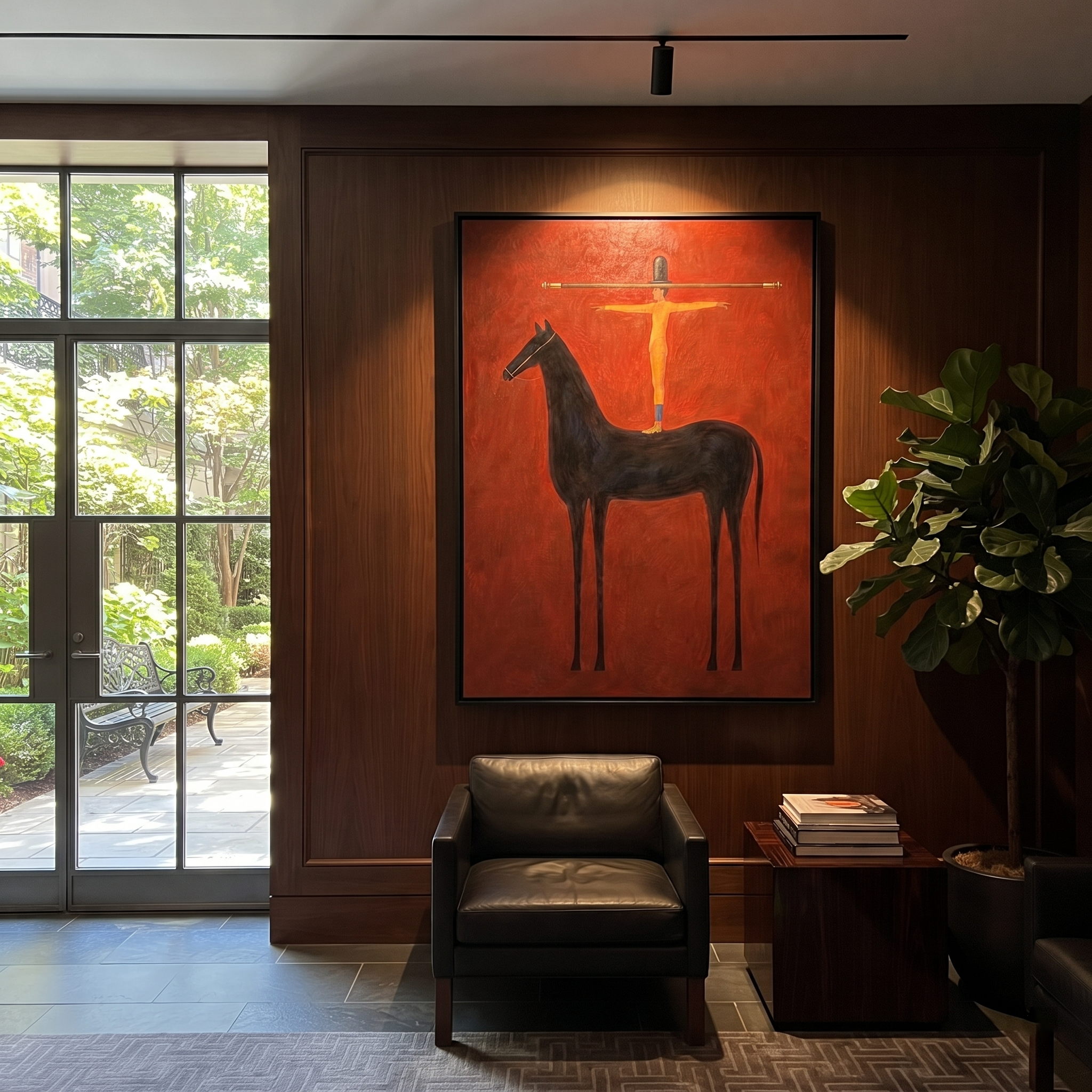 Arms Balance Above Black presented as a colorful interior focal point