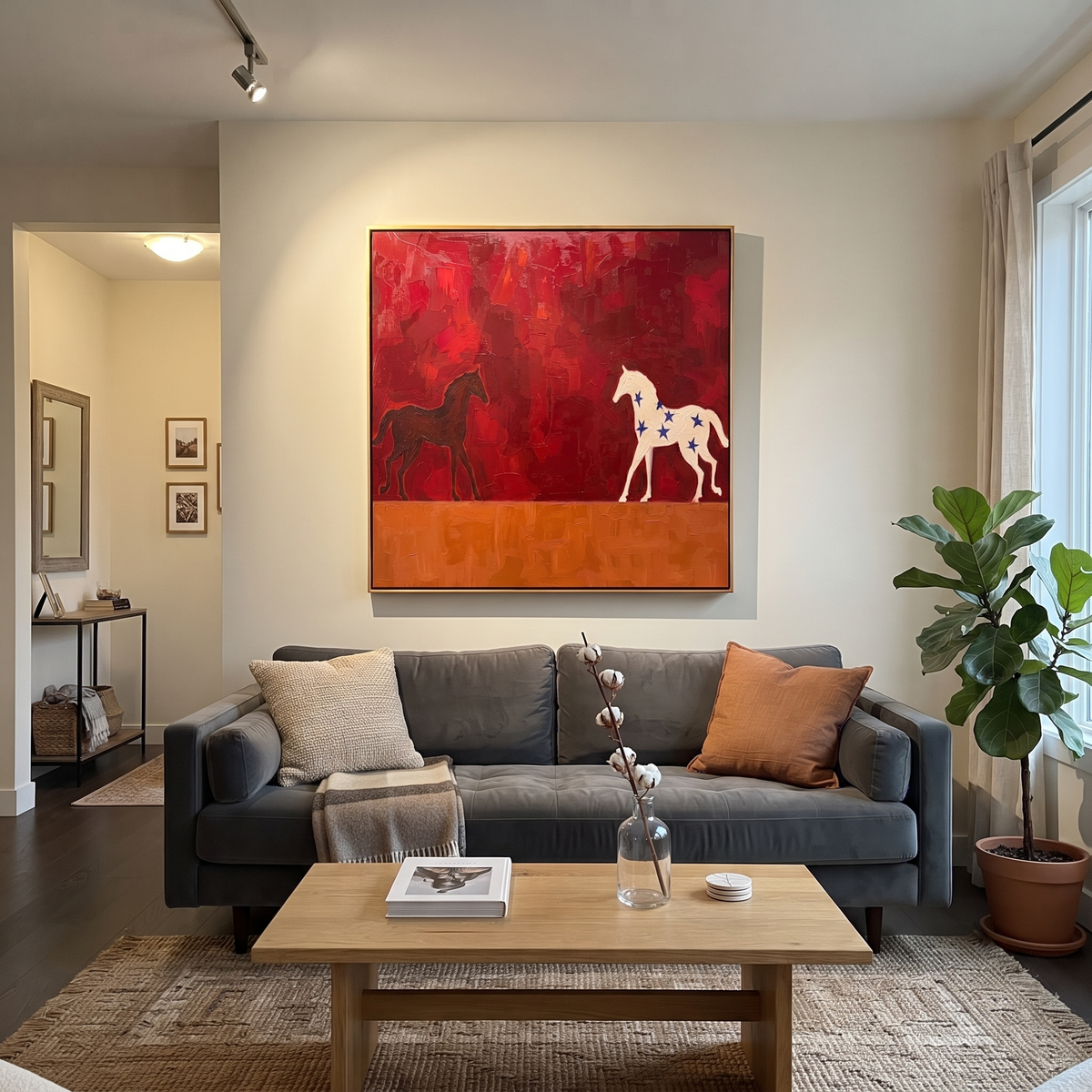 Star Horse Follows Shadow presented as a colorful interior focal point