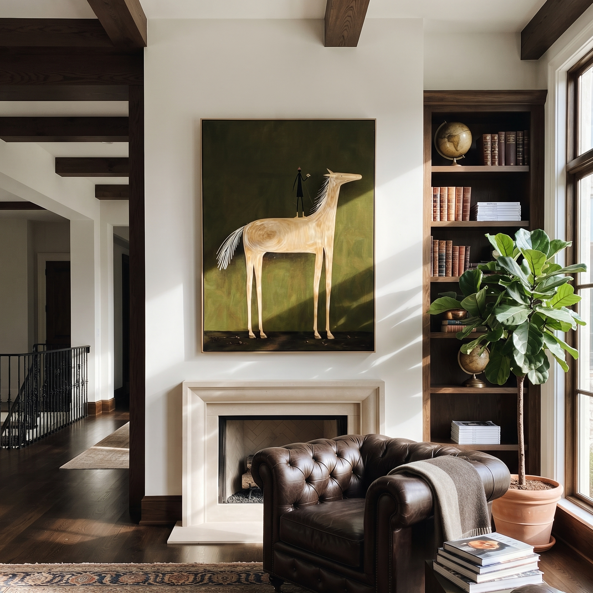Pale Horse Holds Figure displayed in a layered residential setting