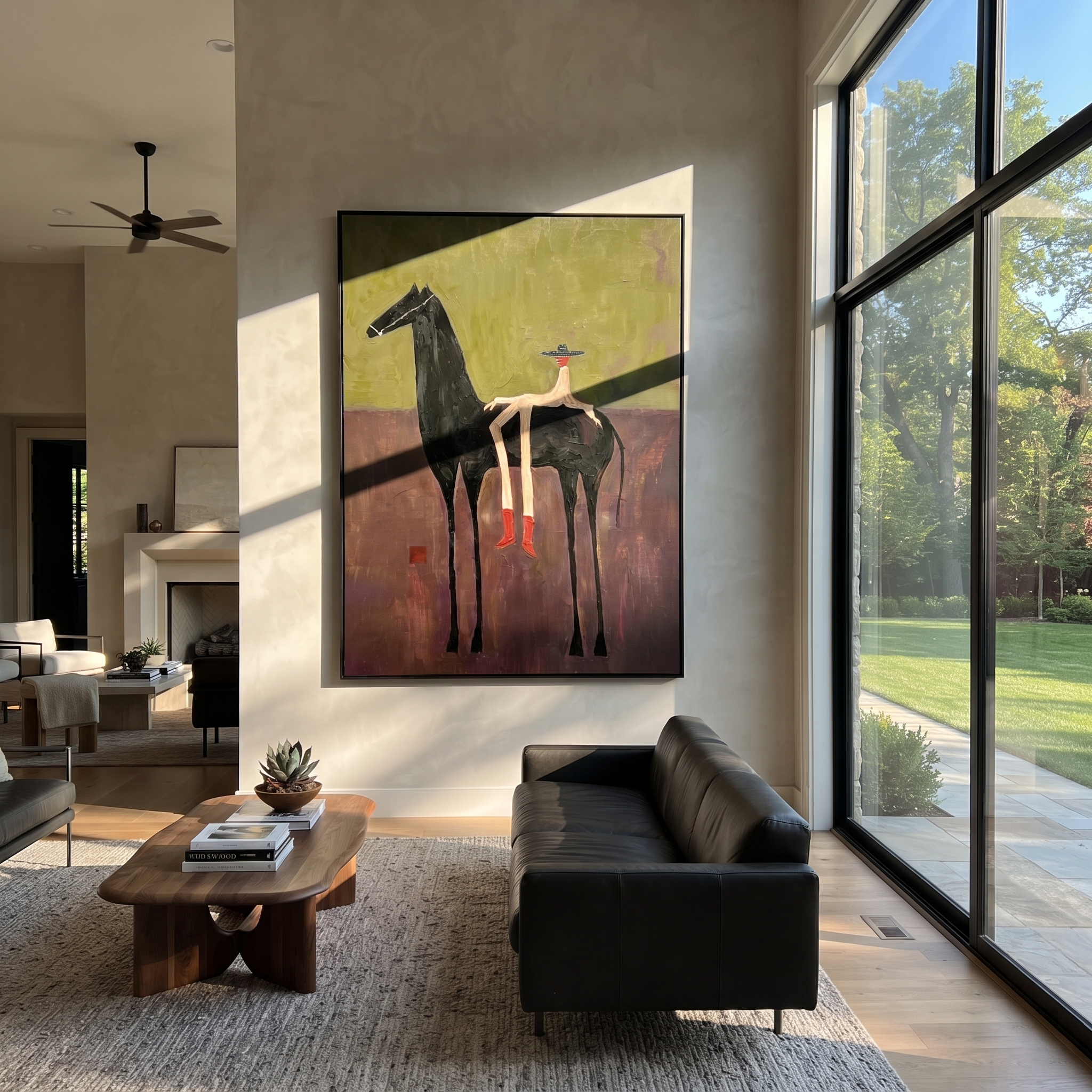 Red Boots Rest Black displayed in a collected contemporary interior