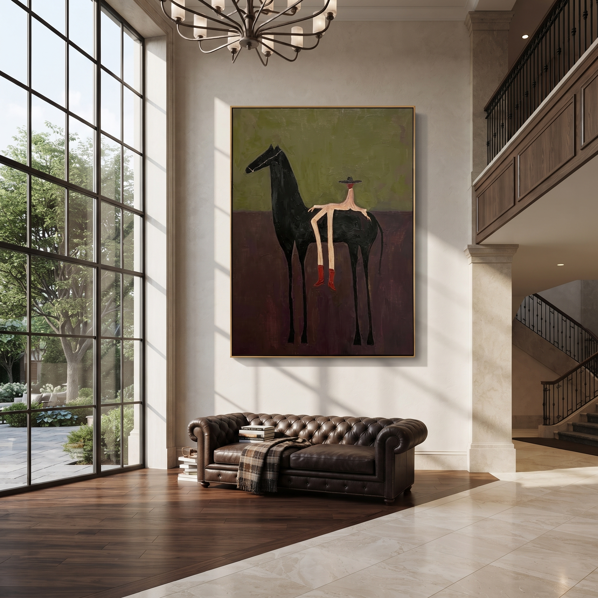 Red Boots Rest Black styled with wood, linen, and modern decor