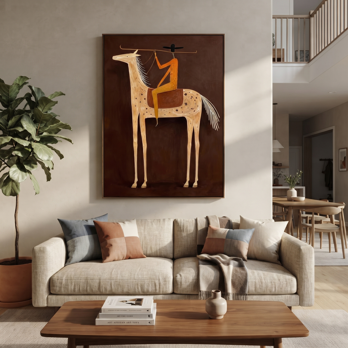 Long Rein Frames Ivory styled with warm modern furnishings