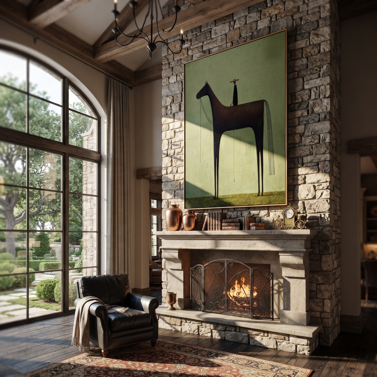 Black Horse Towers Sage styled with warm modern furnishings