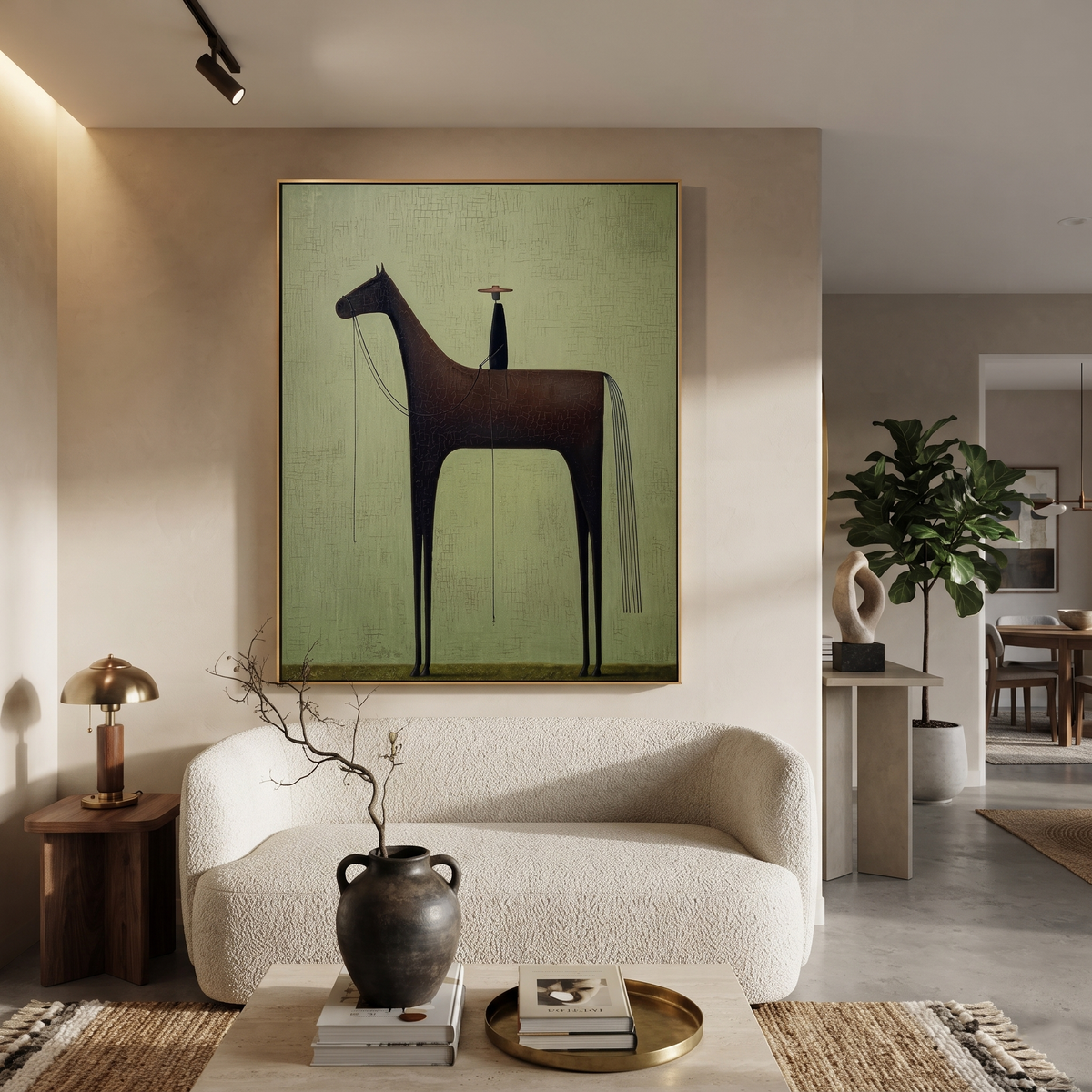Black Horse Towers Sage displayed in a layered residential setting