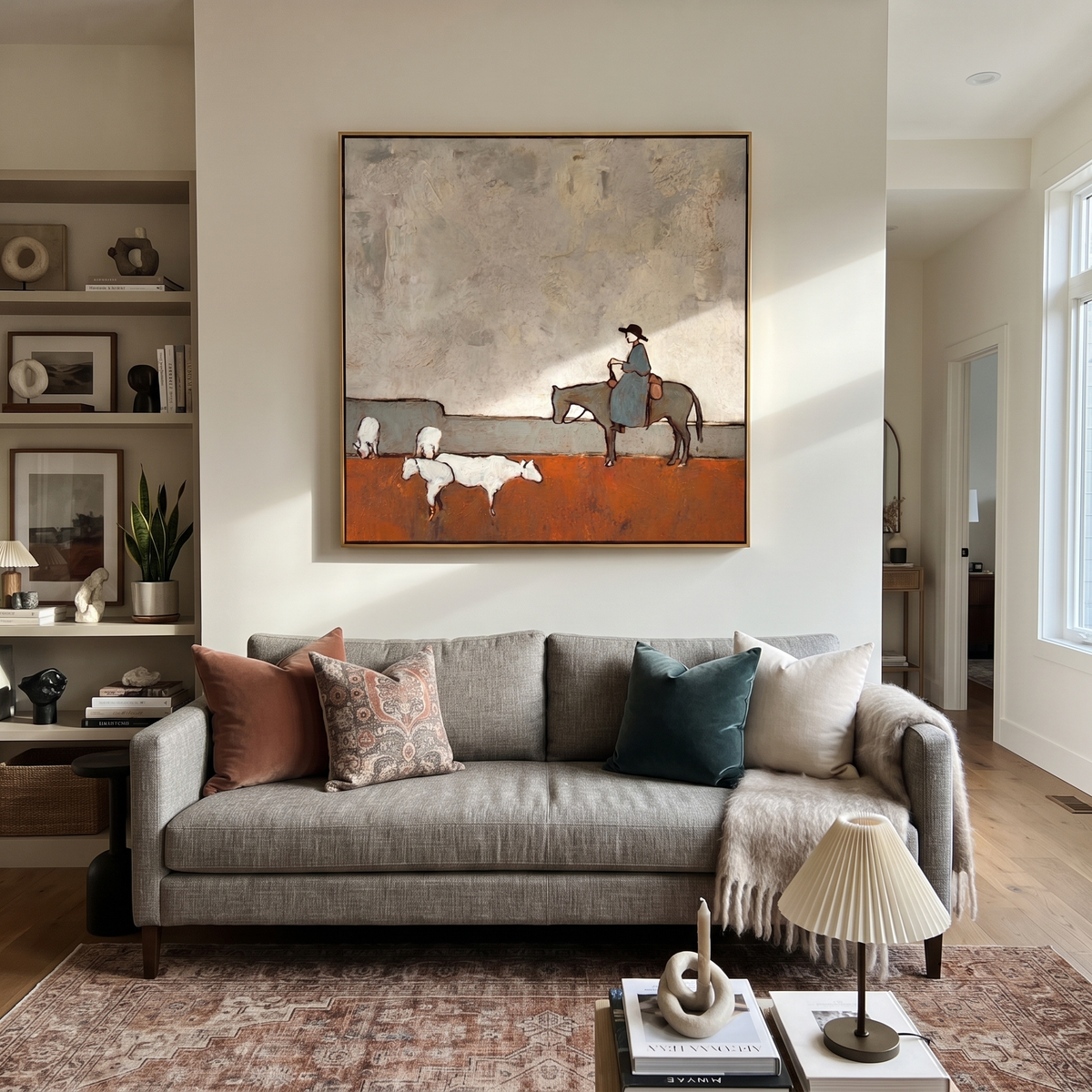 Sheep Cross Rust Pasture displayed in a layered residential setting