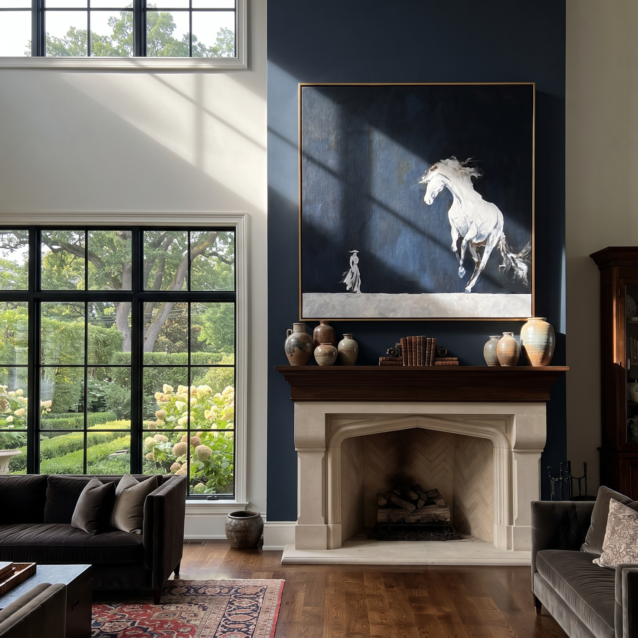 White Horse Rises Night presented as a colorful interior focal point