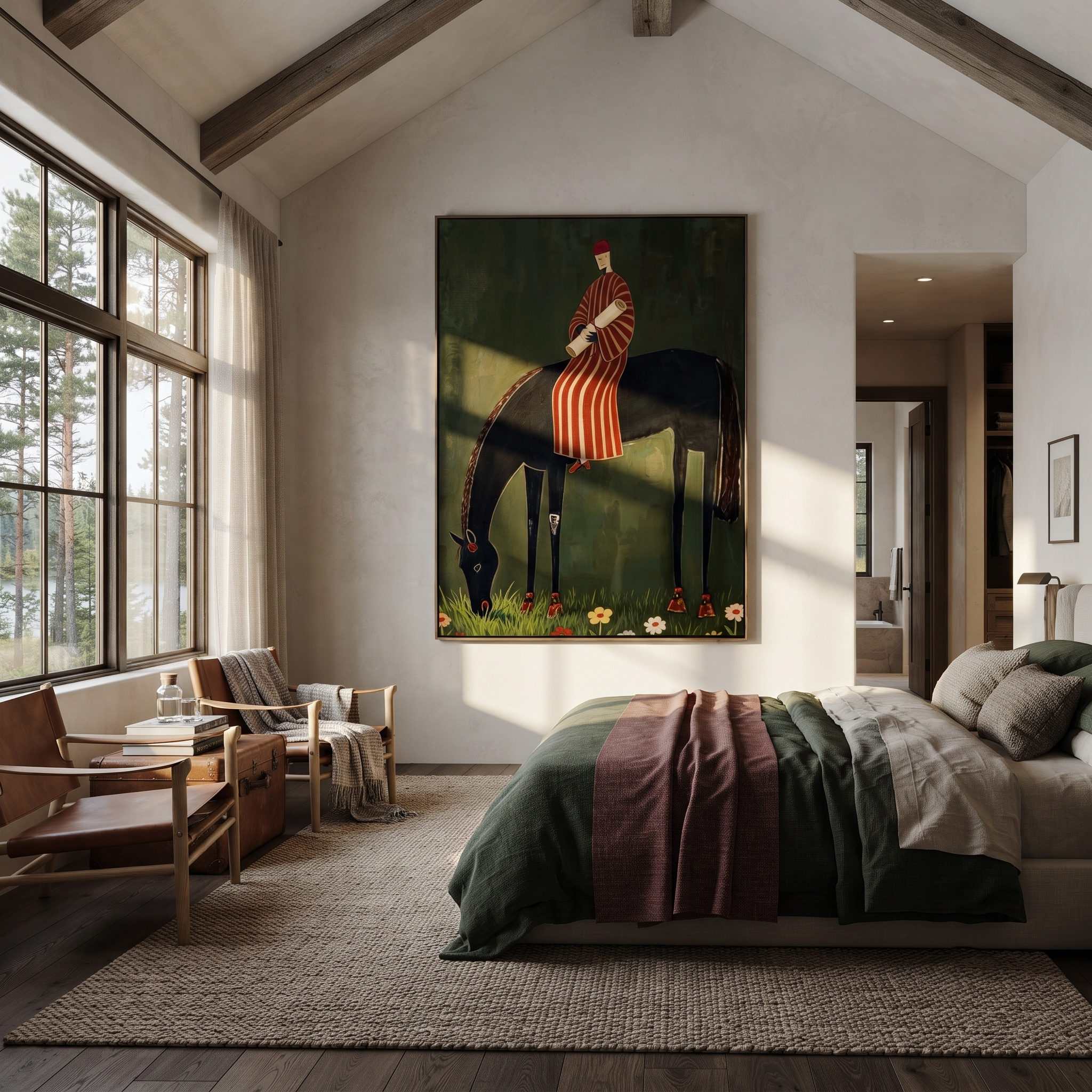 Striped Rider Finds Meadow styled with wood, linen, and modern decor