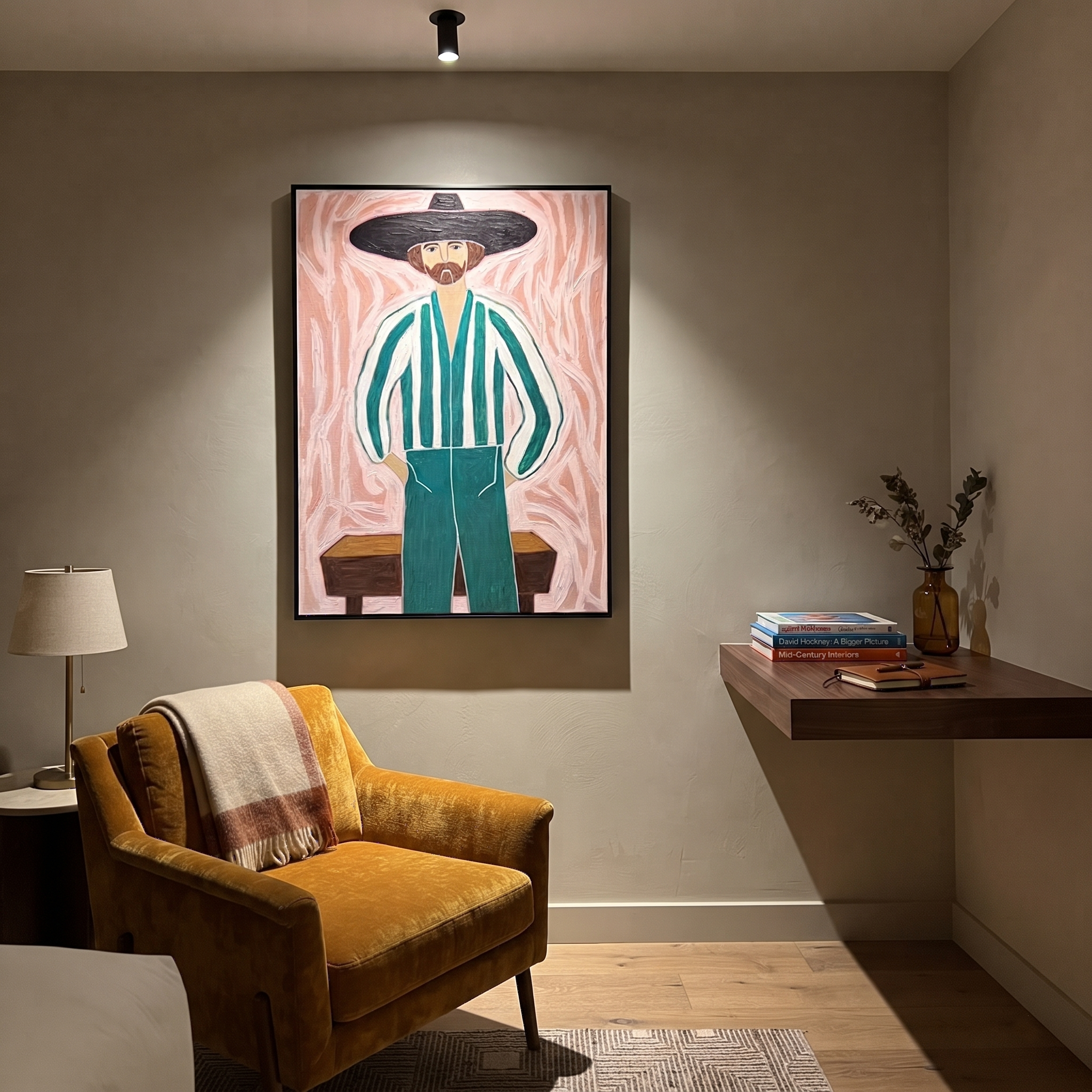 Green Stripes Face Blush styled with wood, linen, and modern decor