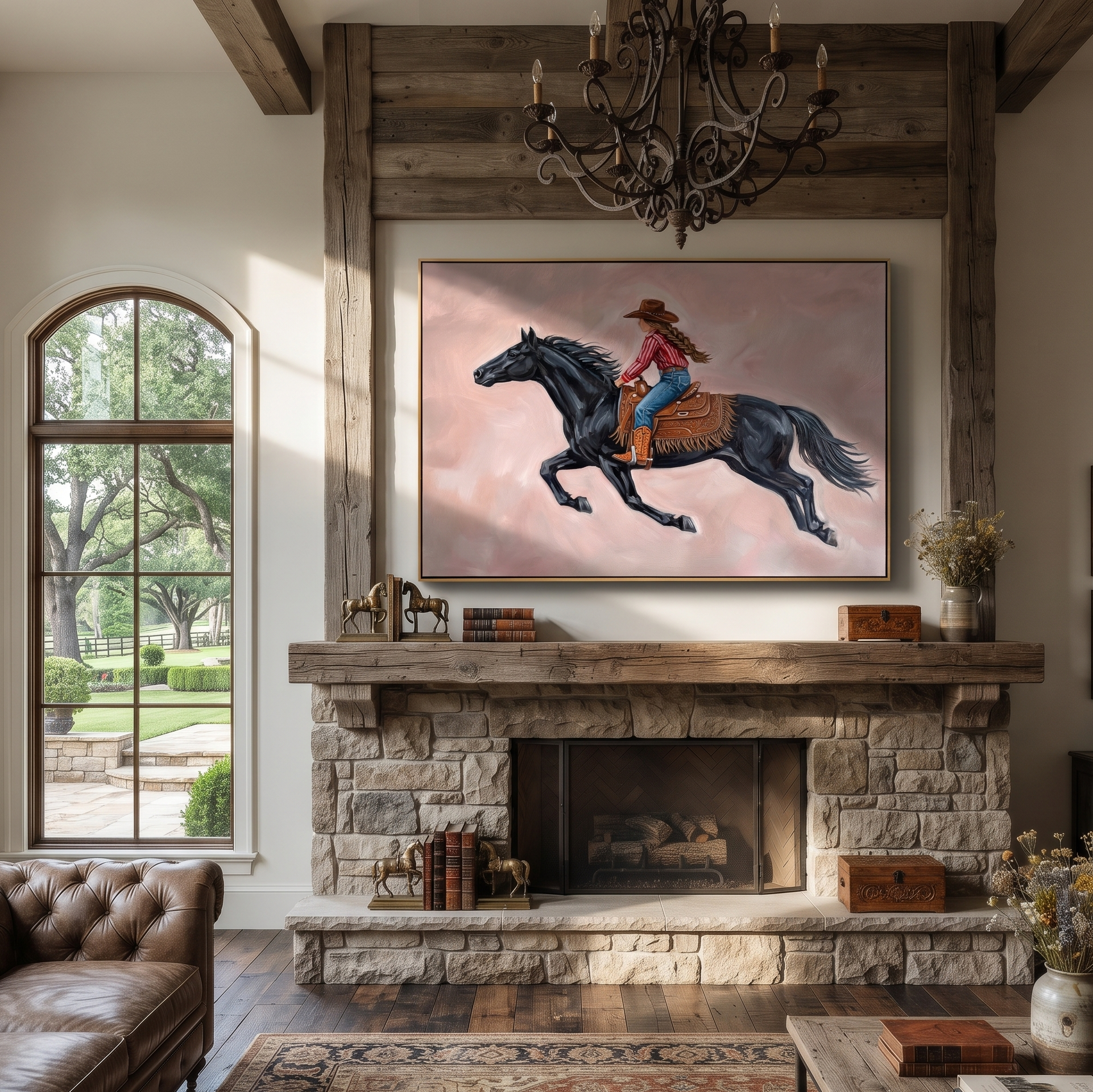 Cowgirl Gallops Through Blush styled with wood, linen, and modern decor