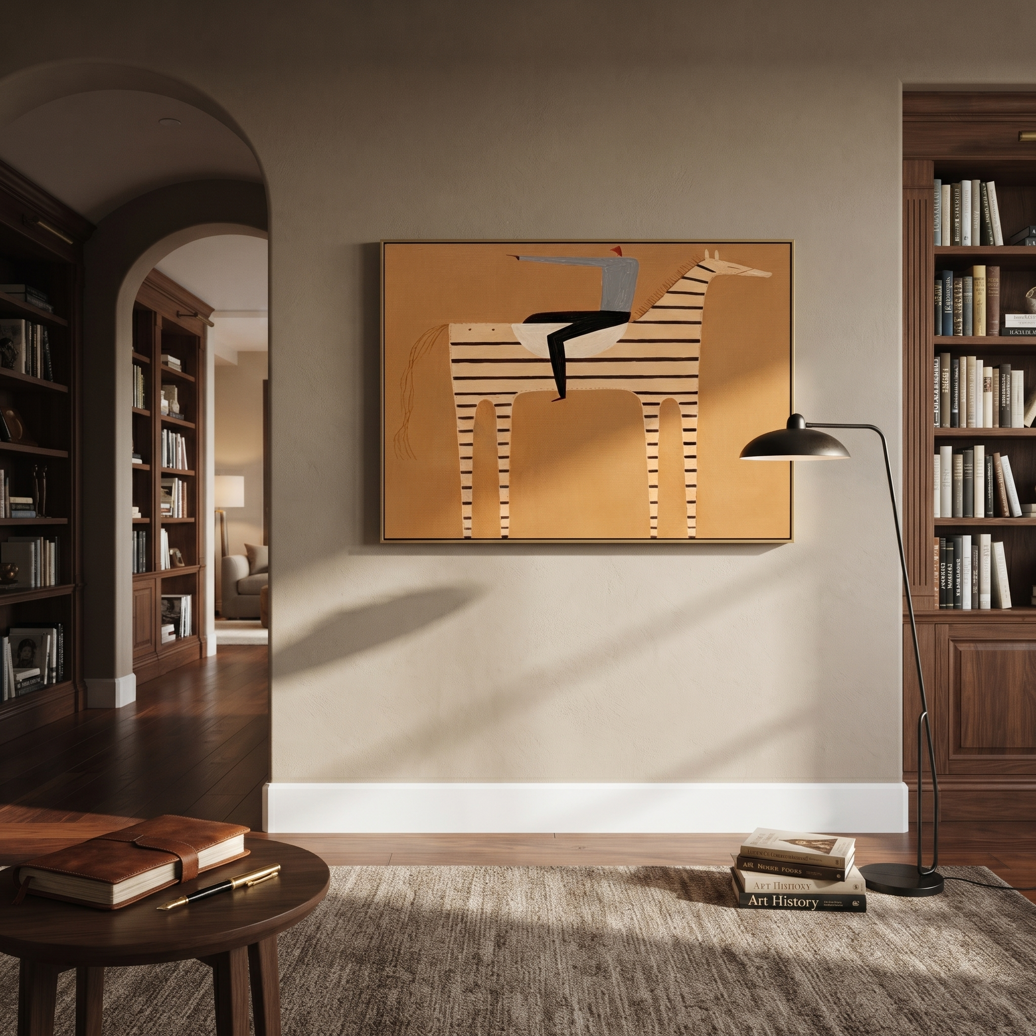 Silver Hat Crosses Stripes displayed in a layered residential setting