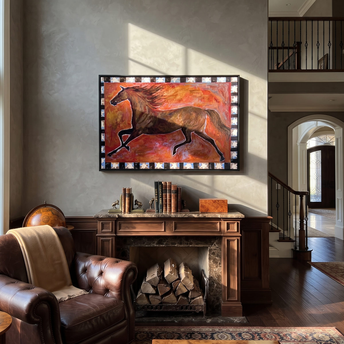 Dark Horse Runs Stars displayed in a collected contemporary interior