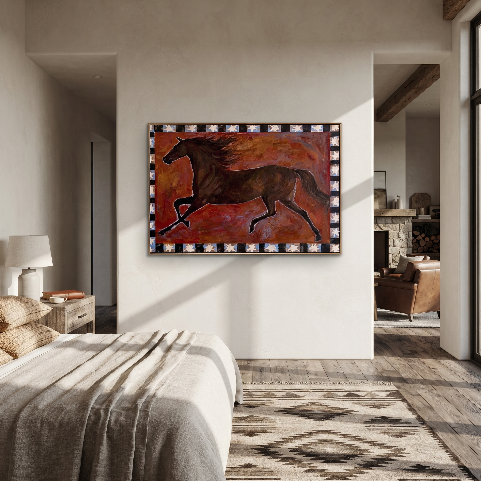 Dark Horse Runs Stars styled with warm modern furnishings