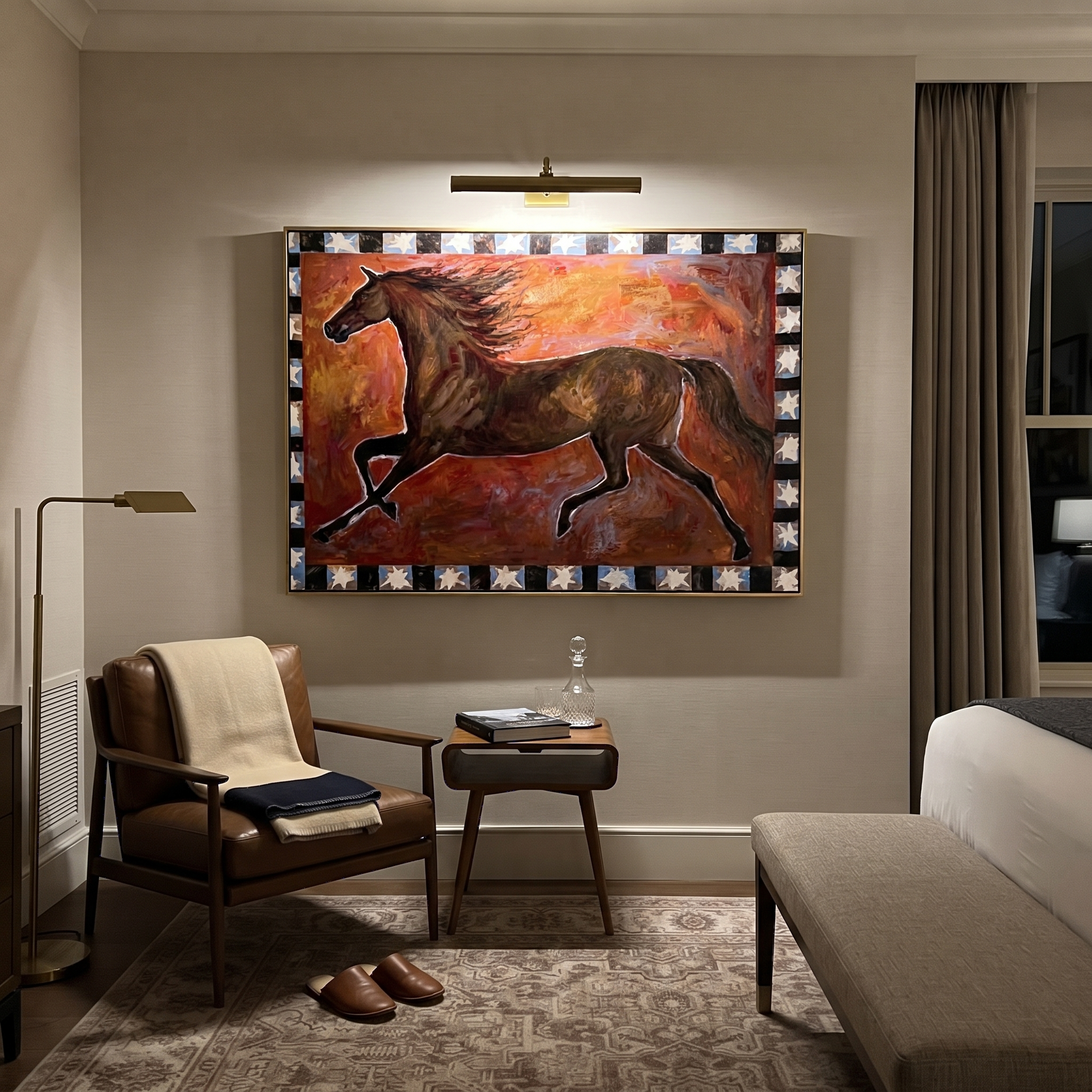 Dark Horse Runs Stars presented as a colorful interior focal point