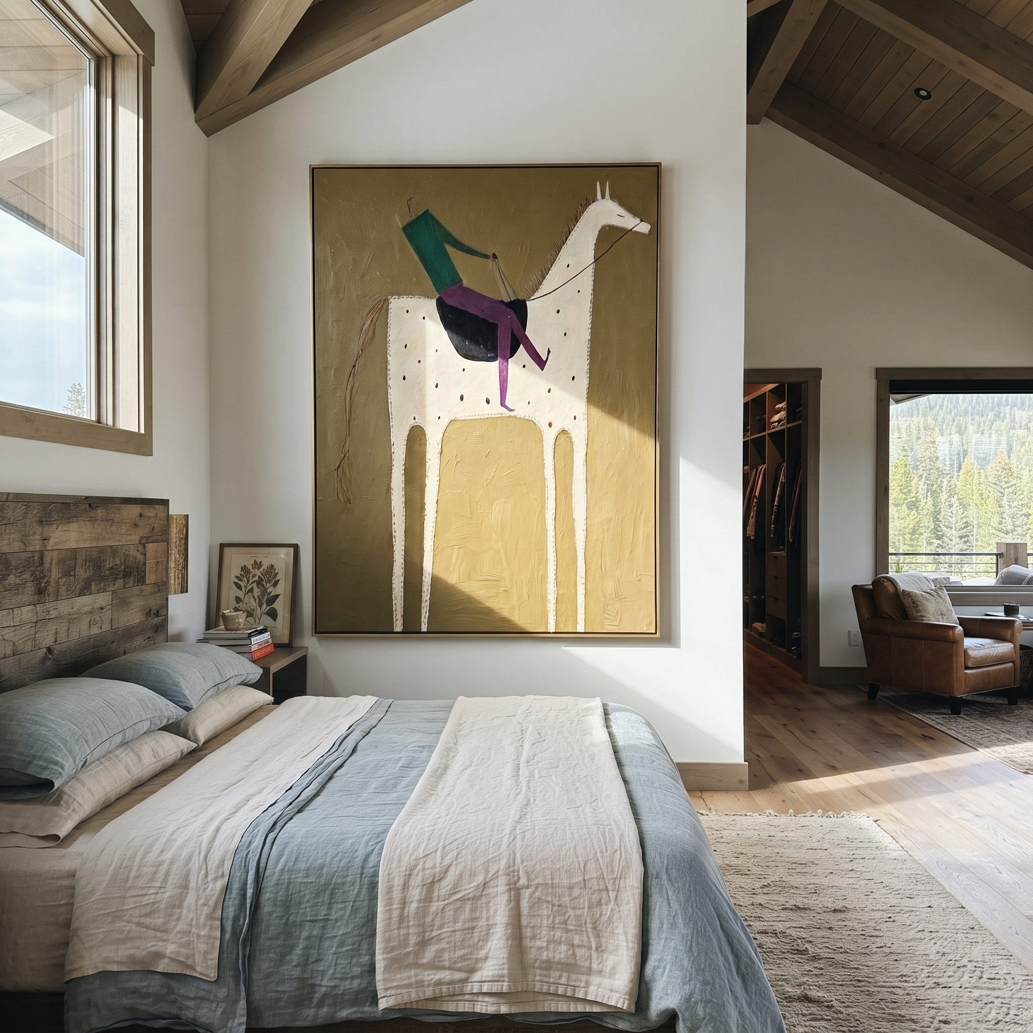White Horse Carries Green displayed in a layered residential setting