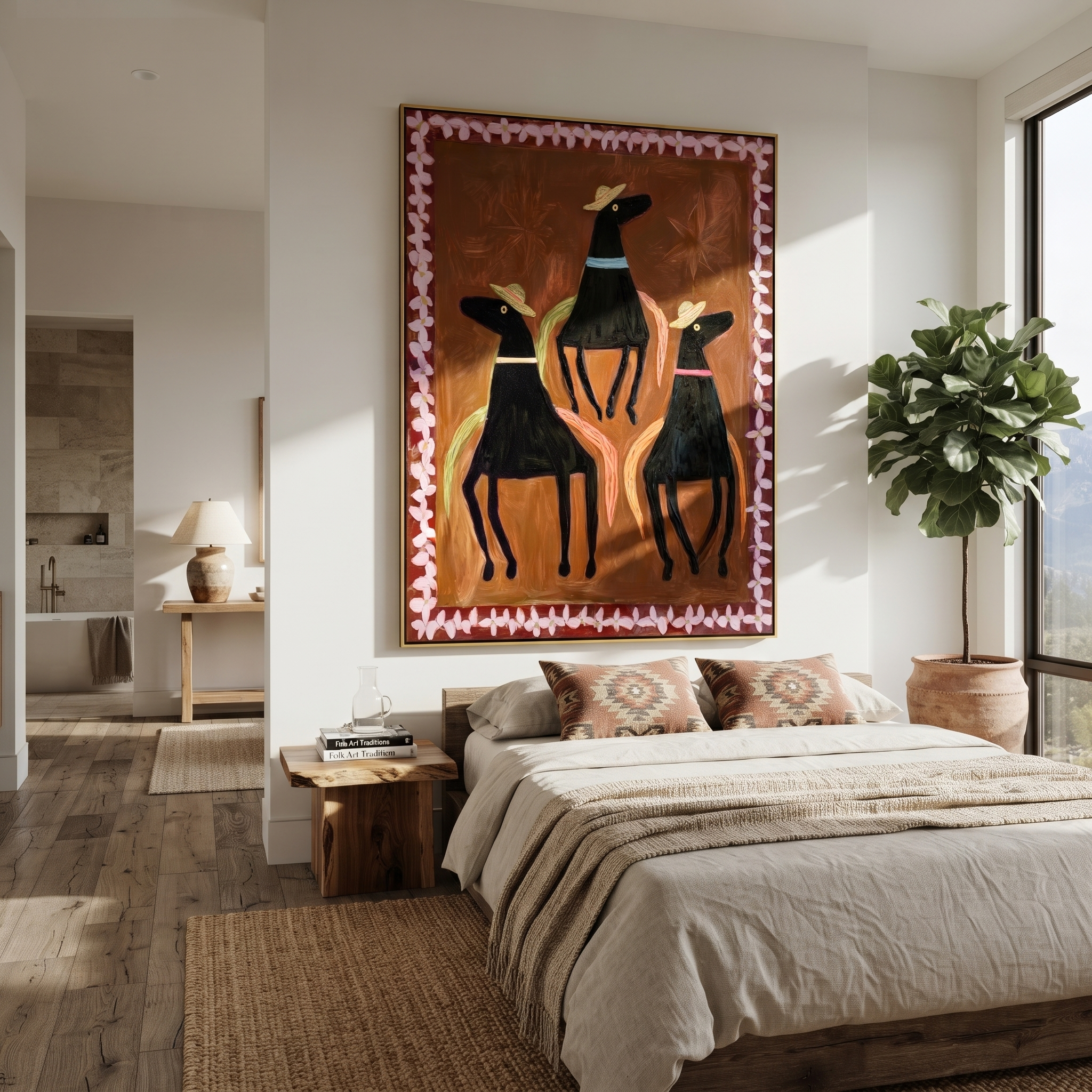 Three Hats Circle Chestnut displayed in a layered residential setting
