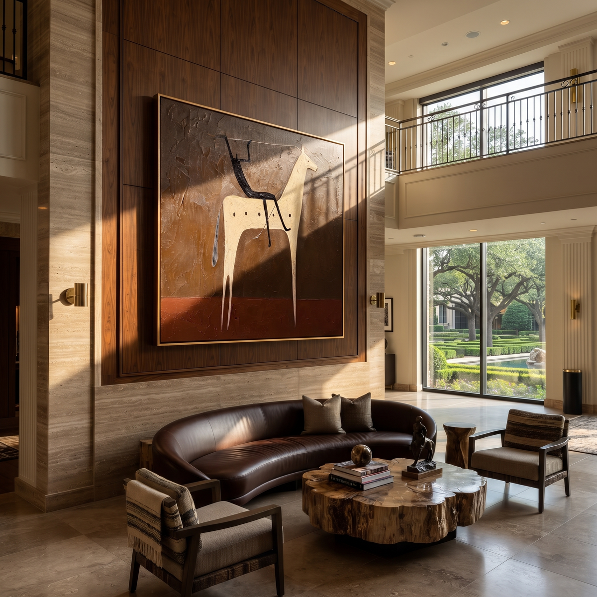 Black Rider Crosses Umber displayed in a collected contemporary interior