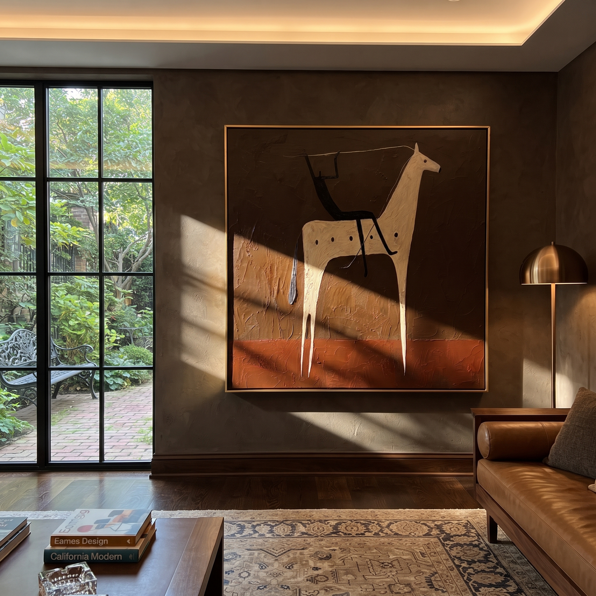Black Rider Crosses Umber presented as a colorful interior focal point