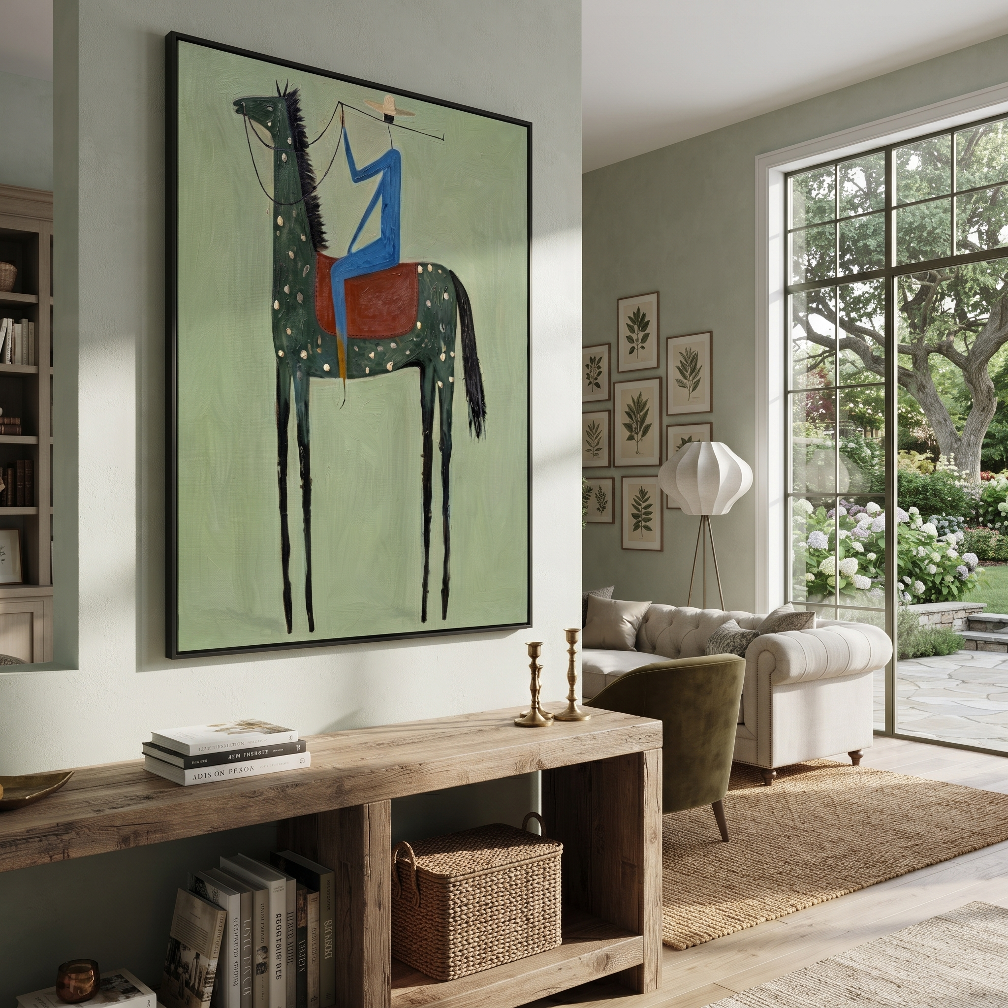 Blue Rider Climbs Mint displayed in a layered residential setting