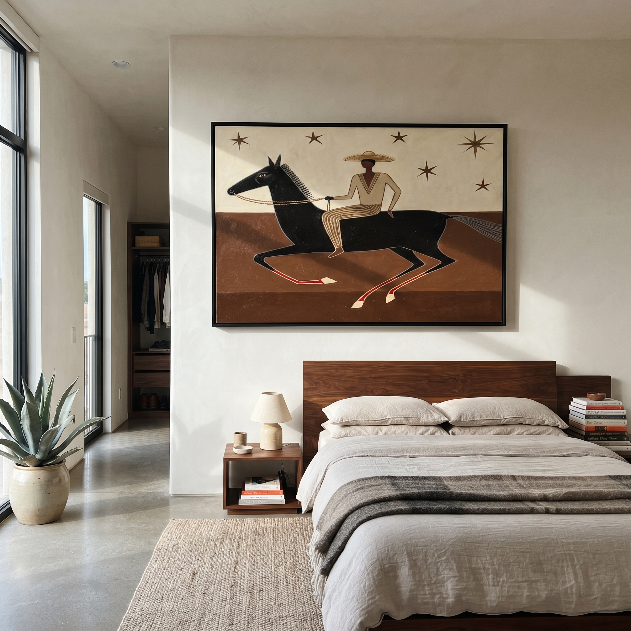 Striped Rider Runs Stars styled with warm modern furnishings