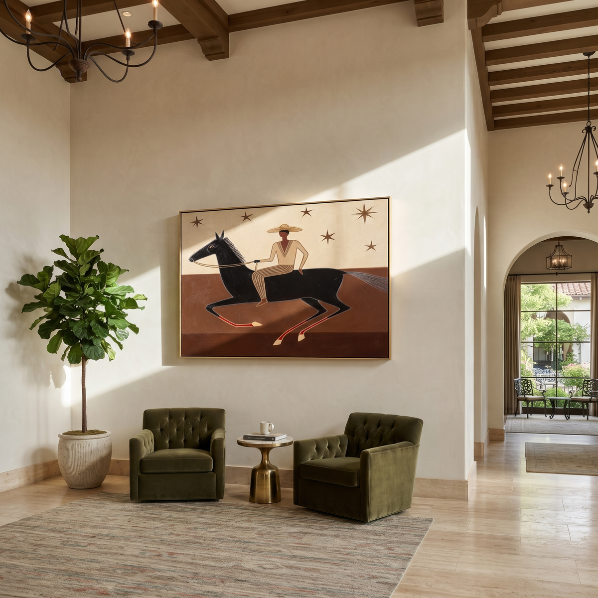 Striped Rider Runs Stars presented as a colorful interior focal point
