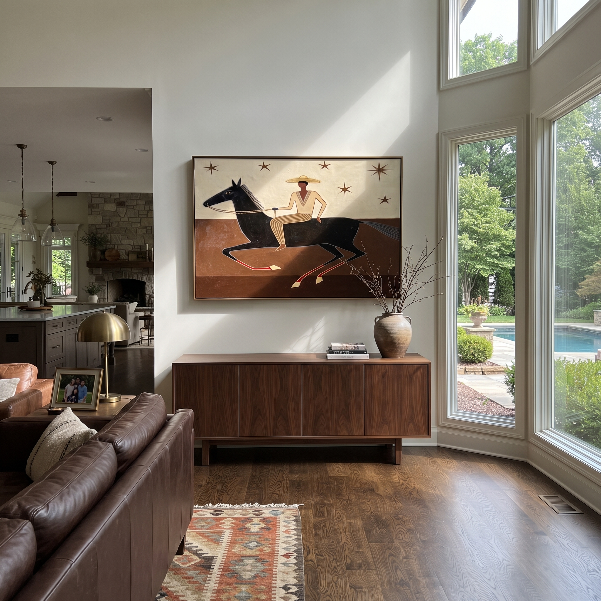 Striped Rider Runs Stars displayed in a layered residential setting