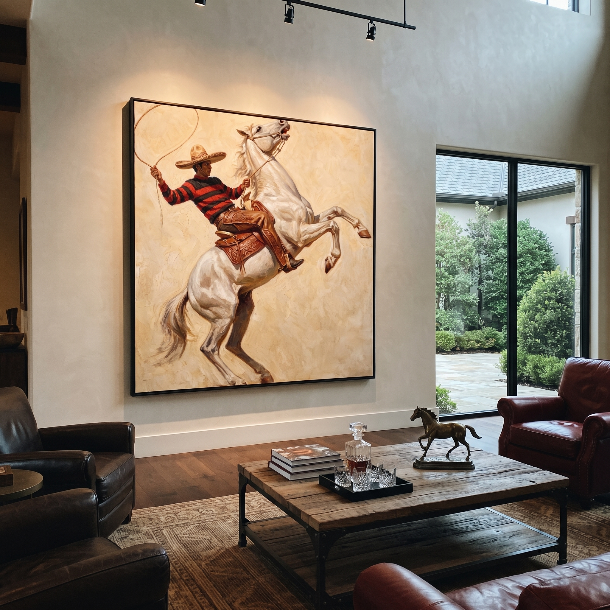 Lasso Circles Rearing White displayed in a collected contemporary interior